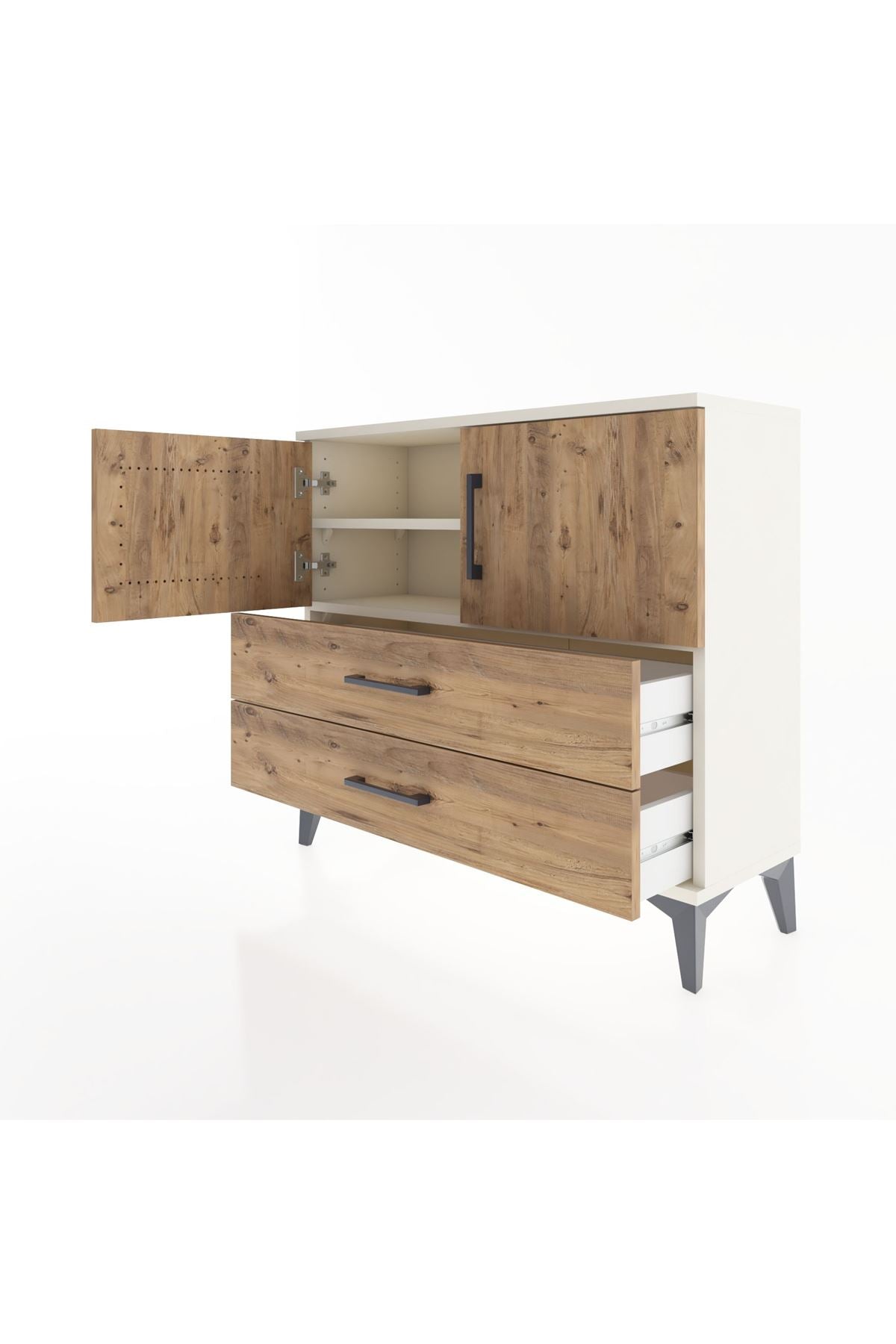 Arges Şifonyer 2 Raflı 2 Çekmeceli 2 Kapaklı 88x30x80 - S03M035V3A