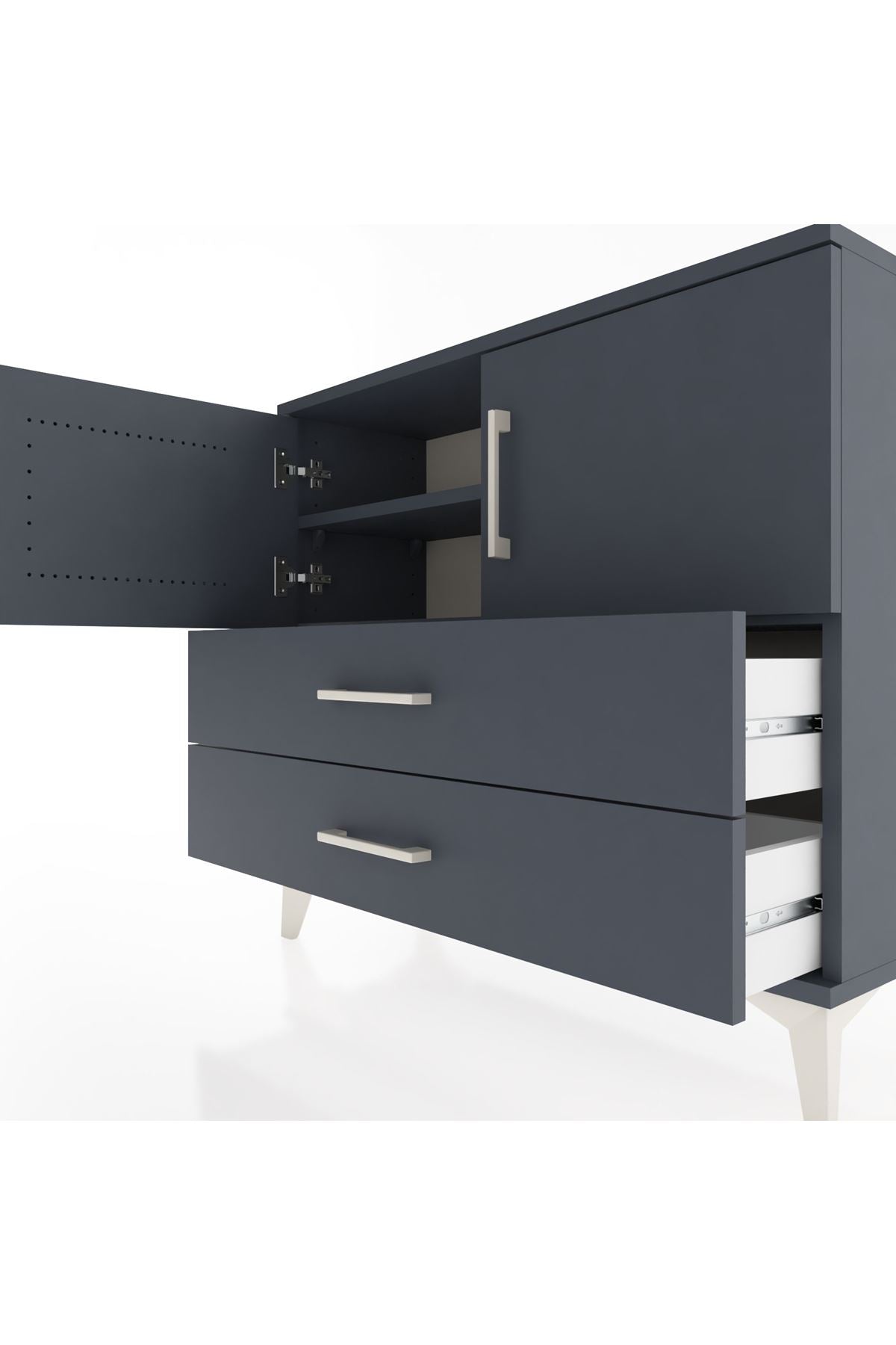 Arges Şifonyer 2 Raflı 2 Çekmeceli 2 Kapaklı 88x30x80 - S03M035V5A