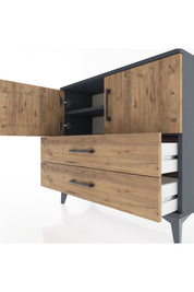 Arges Şifonyer 2 Raflı 2 Çekmeceli 2 Kapaklı 88x30x80 - S03M035V6A