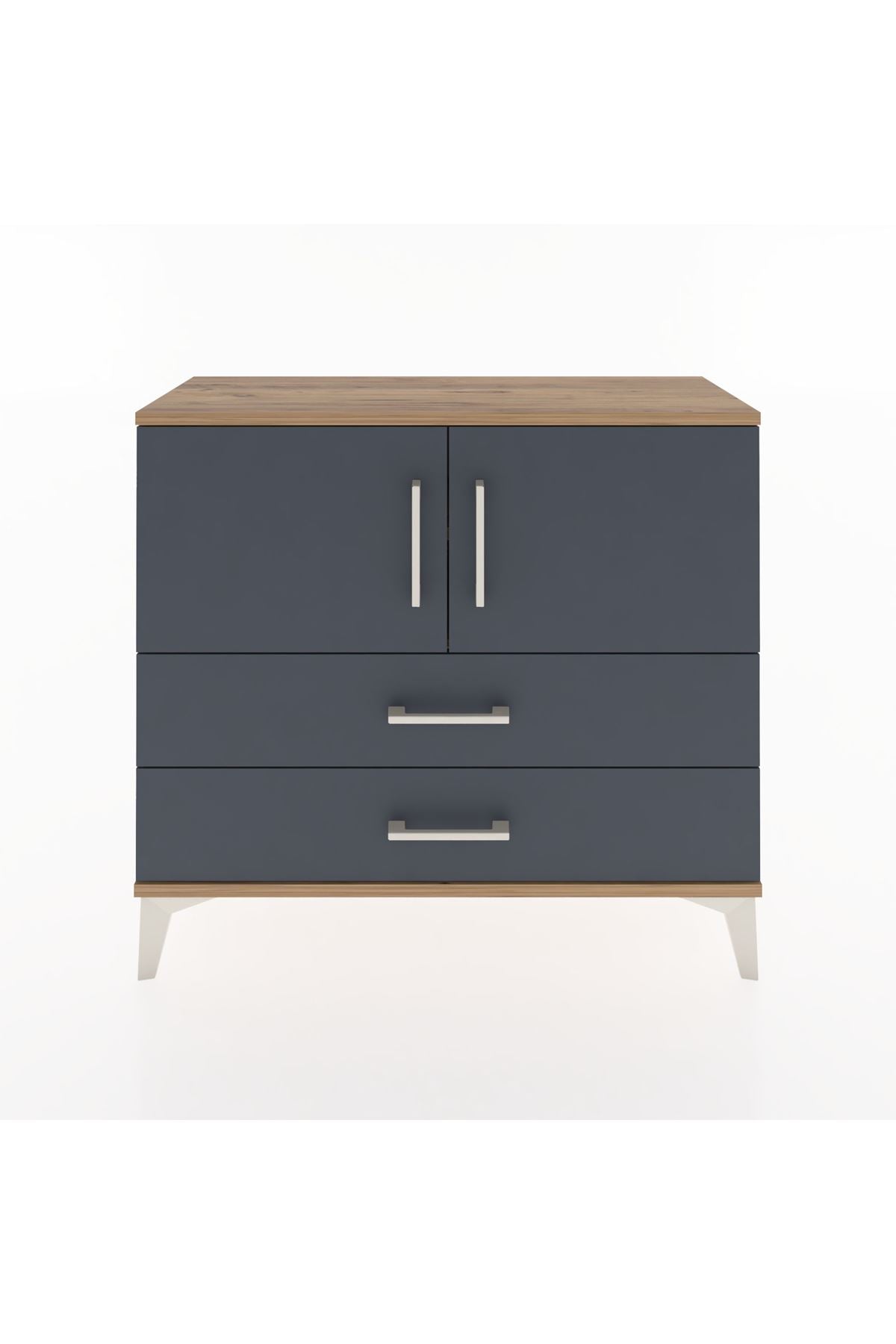 Arges Şifonyer 2 Raflı 2 Çekmeceli 2 Kapaklı 88x30x80 - S03M035V8A