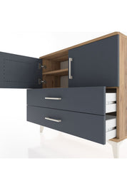 Arges Şifonyer 2 Raflı 2 Çekmeceli 2 Kapaklı 88x30x80 - S03M035V8A