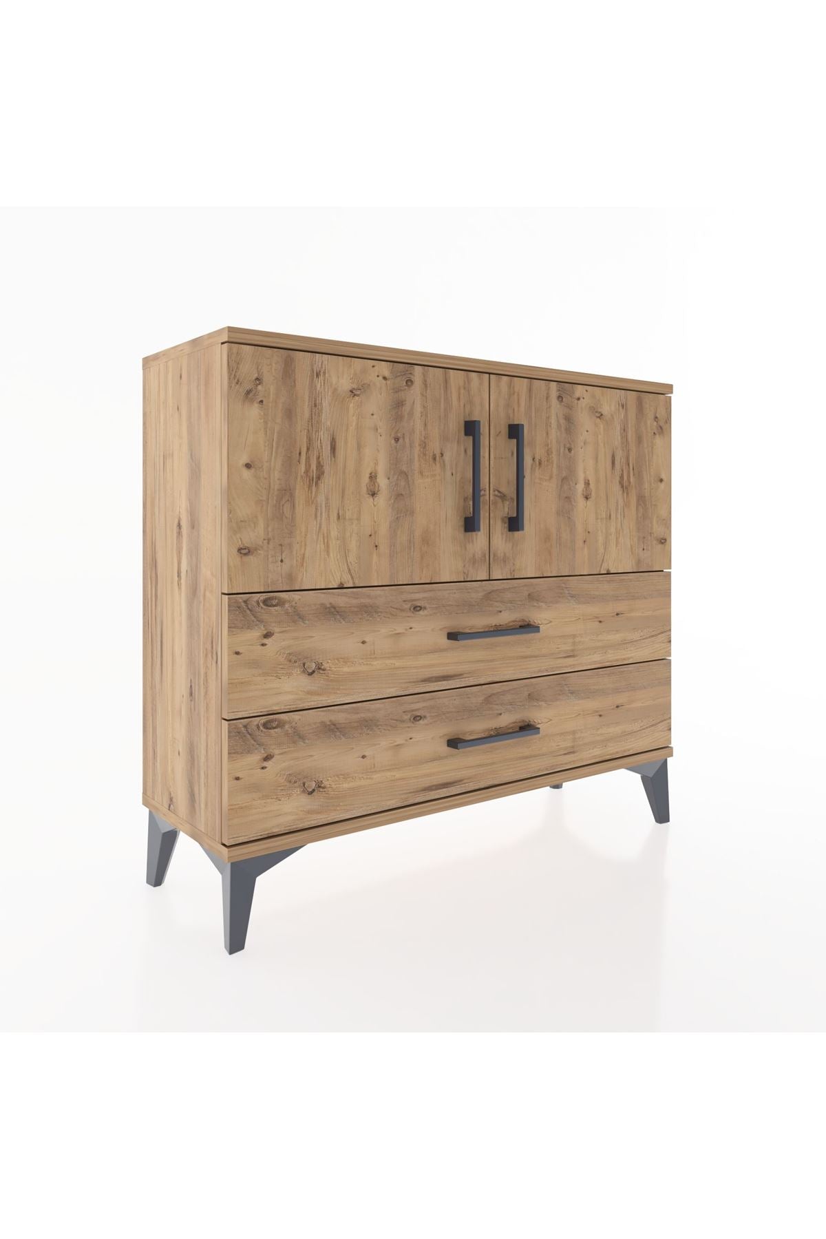 Arges Şifonyer 2 Raflı 2 Çekmeceli 2 Kapaklı 88x30x80 - S03M035V9A