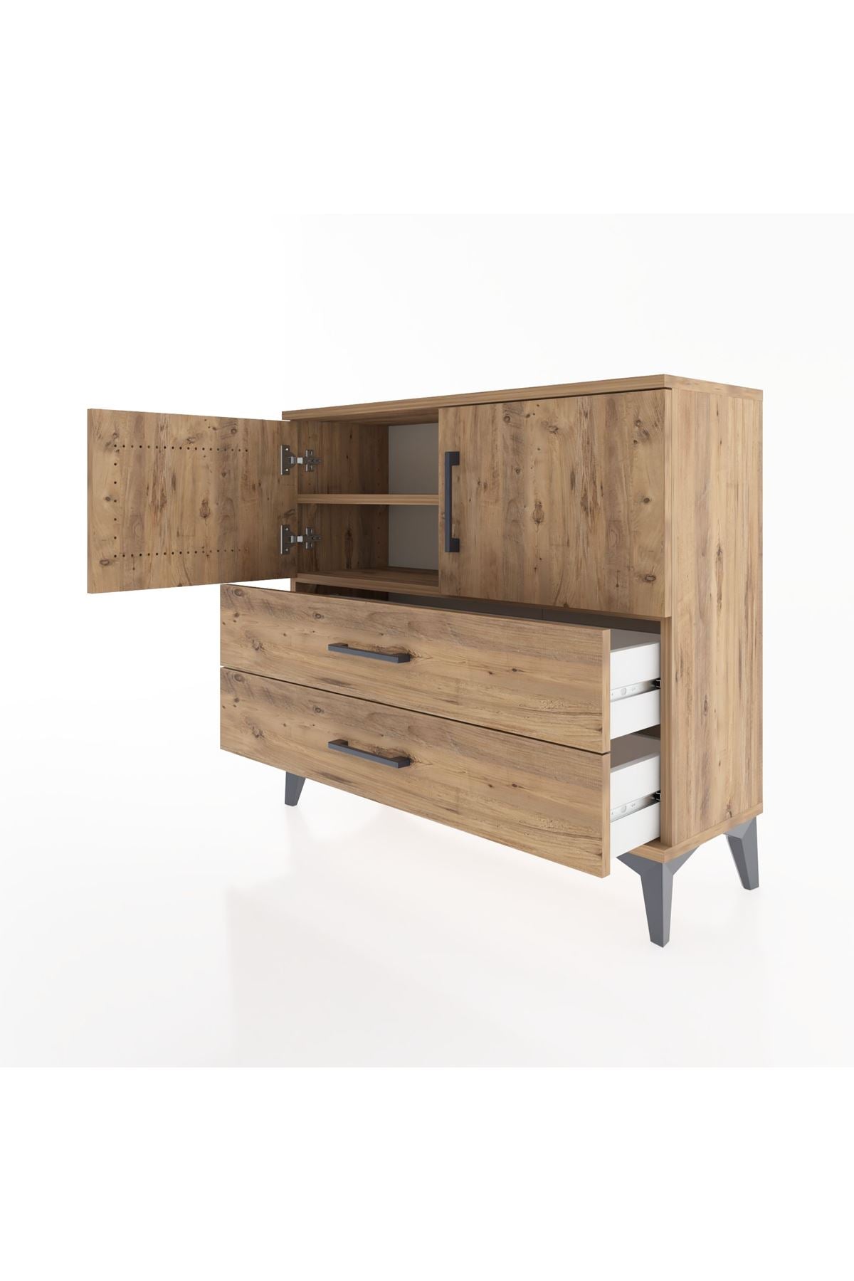 Arges Şifonyer 2 Raflı 2 Çekmeceli 2 Kapaklı 88x30x80 - S03M035V9A