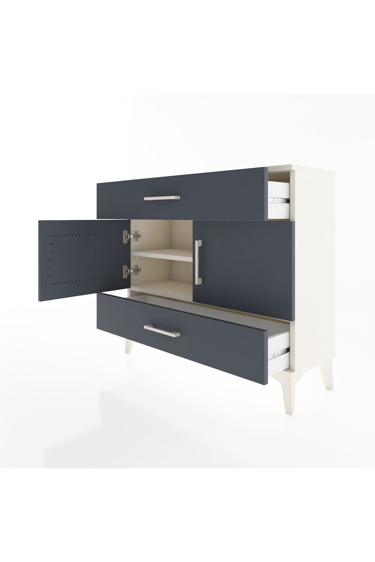 Arges Şifonyer 2 Raflı 2 Çekmeceli 2 Kapaklı 88x30x80 - S03M036V2A