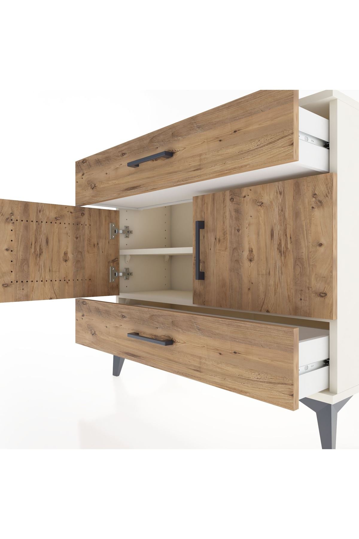 Arges Şifonyer 2 Raflı 2 Çekmeceli 2 Kapaklı 88x30x80 - S03M036V3A