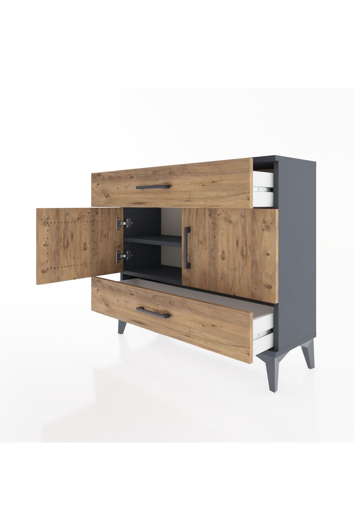 Arges Şifonyer 2 Raflı 2 Çekmeceli 2 Kapaklı 88x30x80 - S03M036V6A