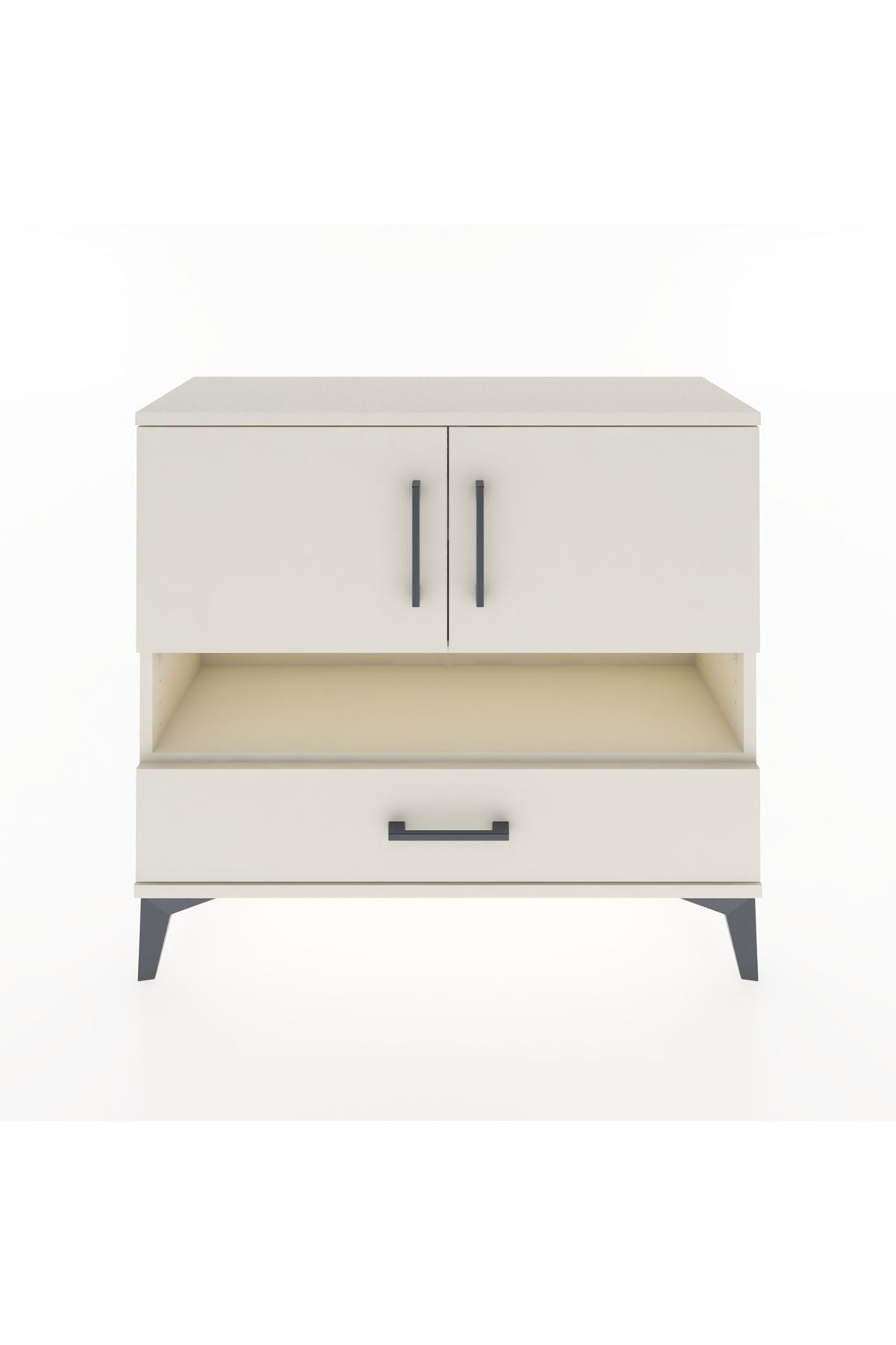 Arges Şifonyer 3 Raflı Tek Çekmeceli 2 Kapaklı 88x30x80 - S03M037V1A