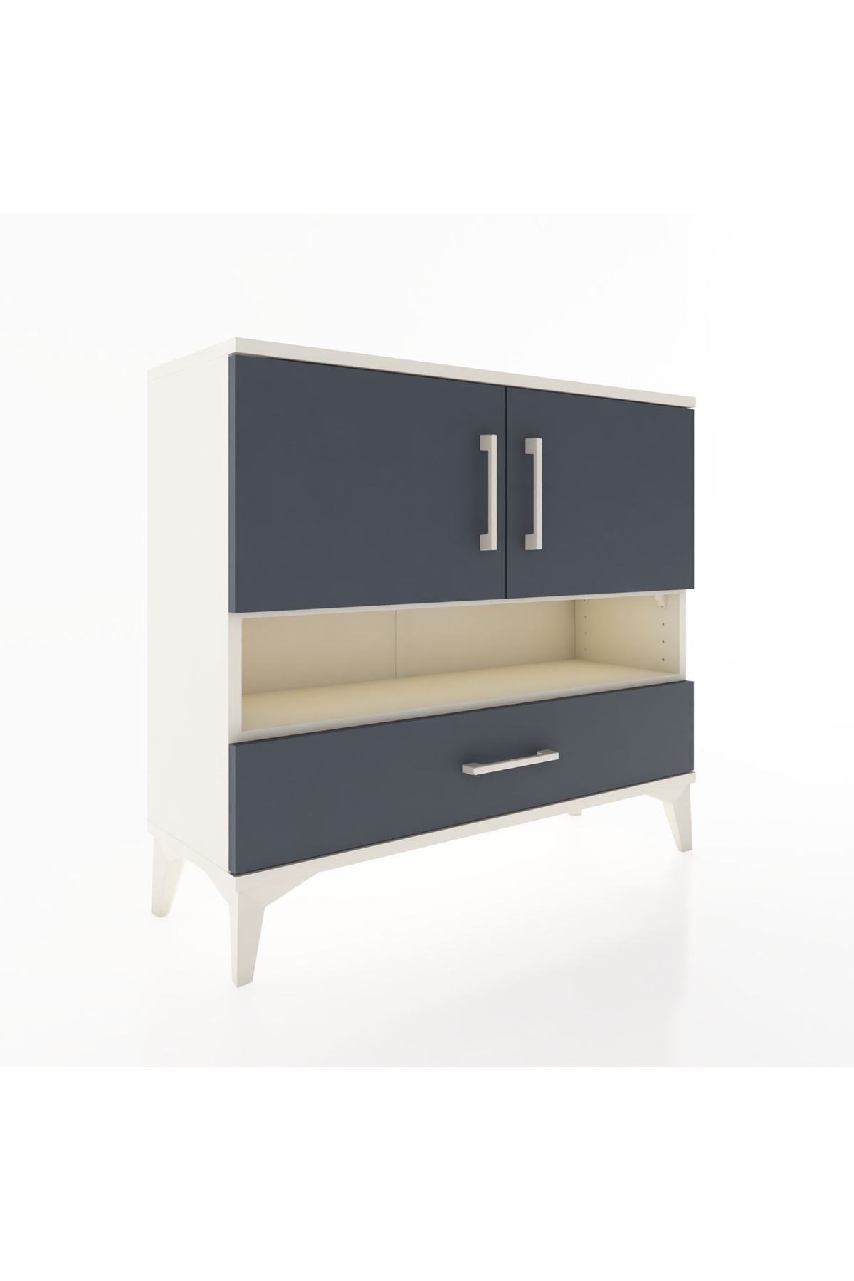 Arges Şifonyer 3 Raflı Tek Çekmeceli 2 Kapaklı 88x30x80 - S03M037V2A