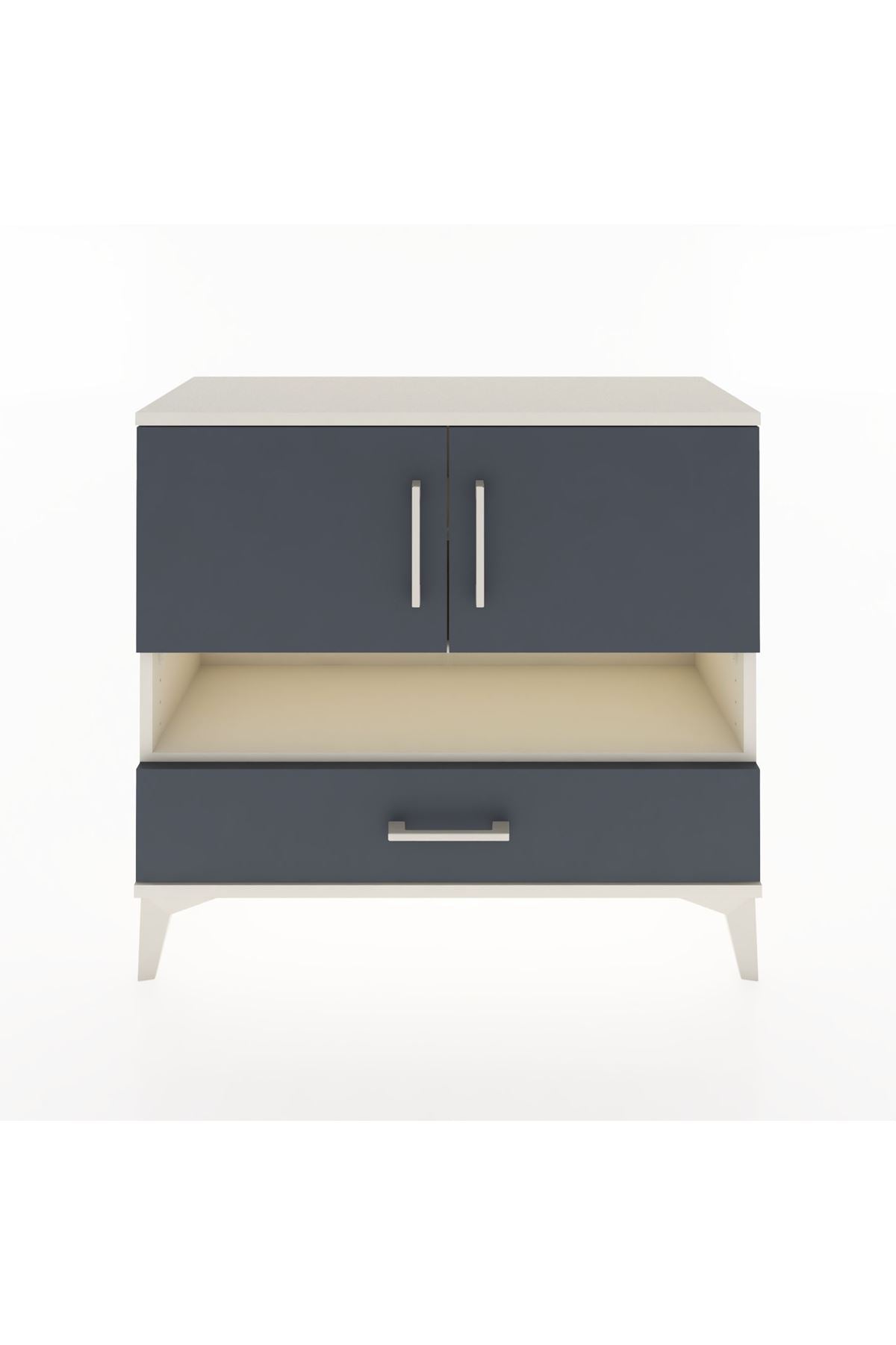 Arges Şifonyer 3 Raflı Tek Çekmeceli 2 Kapaklı 88x30x80 - S03M037V2A