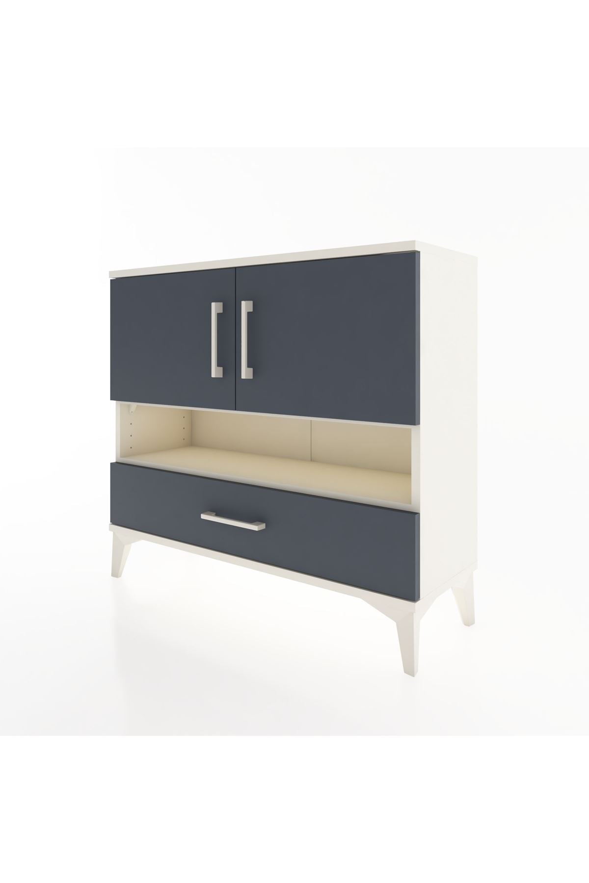 Arges Şifonyer 3 Raflı Tek Çekmeceli 2 Kapaklı 88x30x80 - S03M037V2A