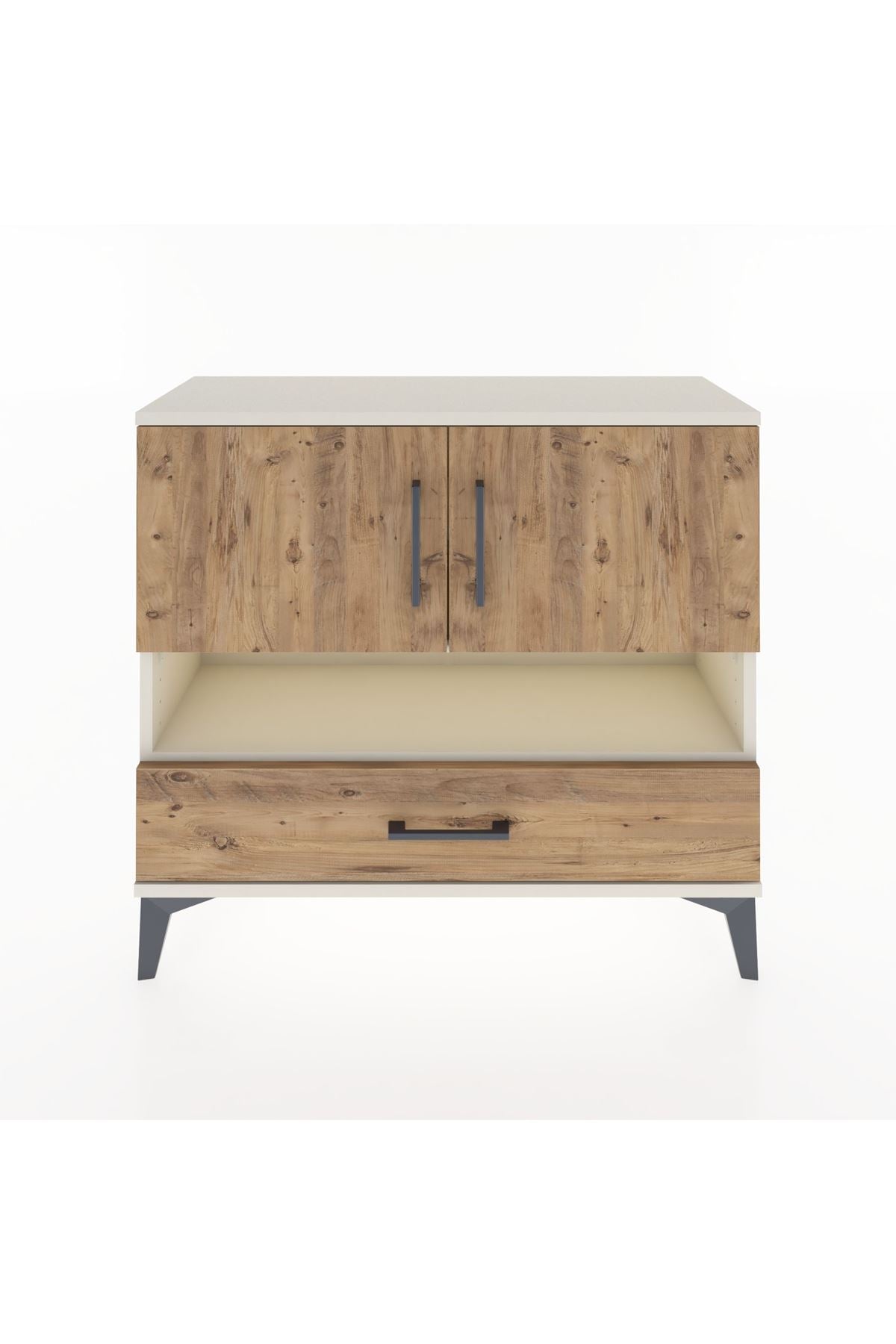 Arges Şifonyer 3 Raflı Tek Çekmeceli 2 Kapaklı 88x30x80 - S03M037V3A