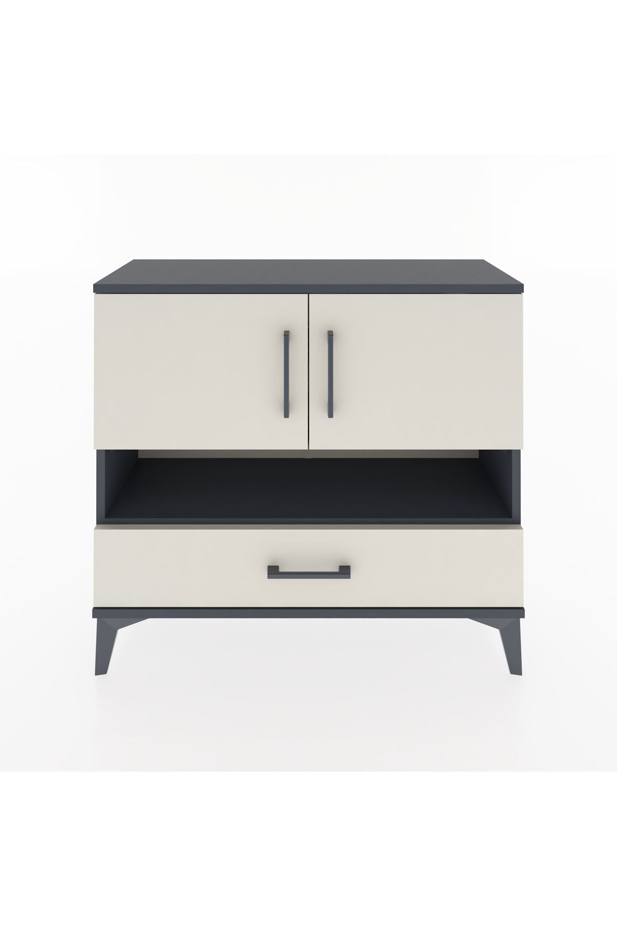 Arges Şifonyer 3 Raflı Tek Çekmeceli 2 Kapaklı 88x30x80 - S03M037V4A
