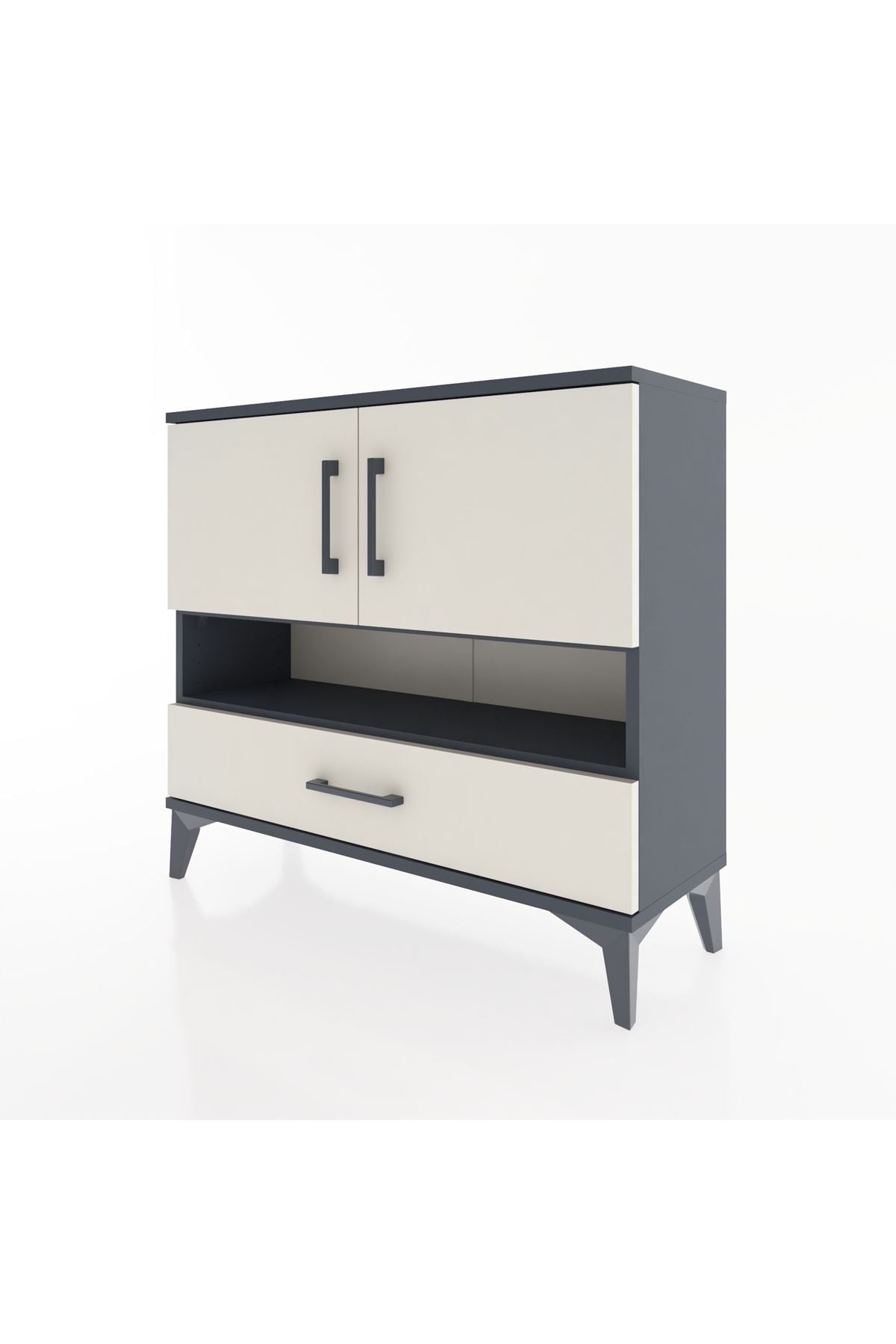 Arges Şifonyer 3 Raflı Tek Çekmeceli 2 Kapaklı 88x30x80 - S03M037V4A