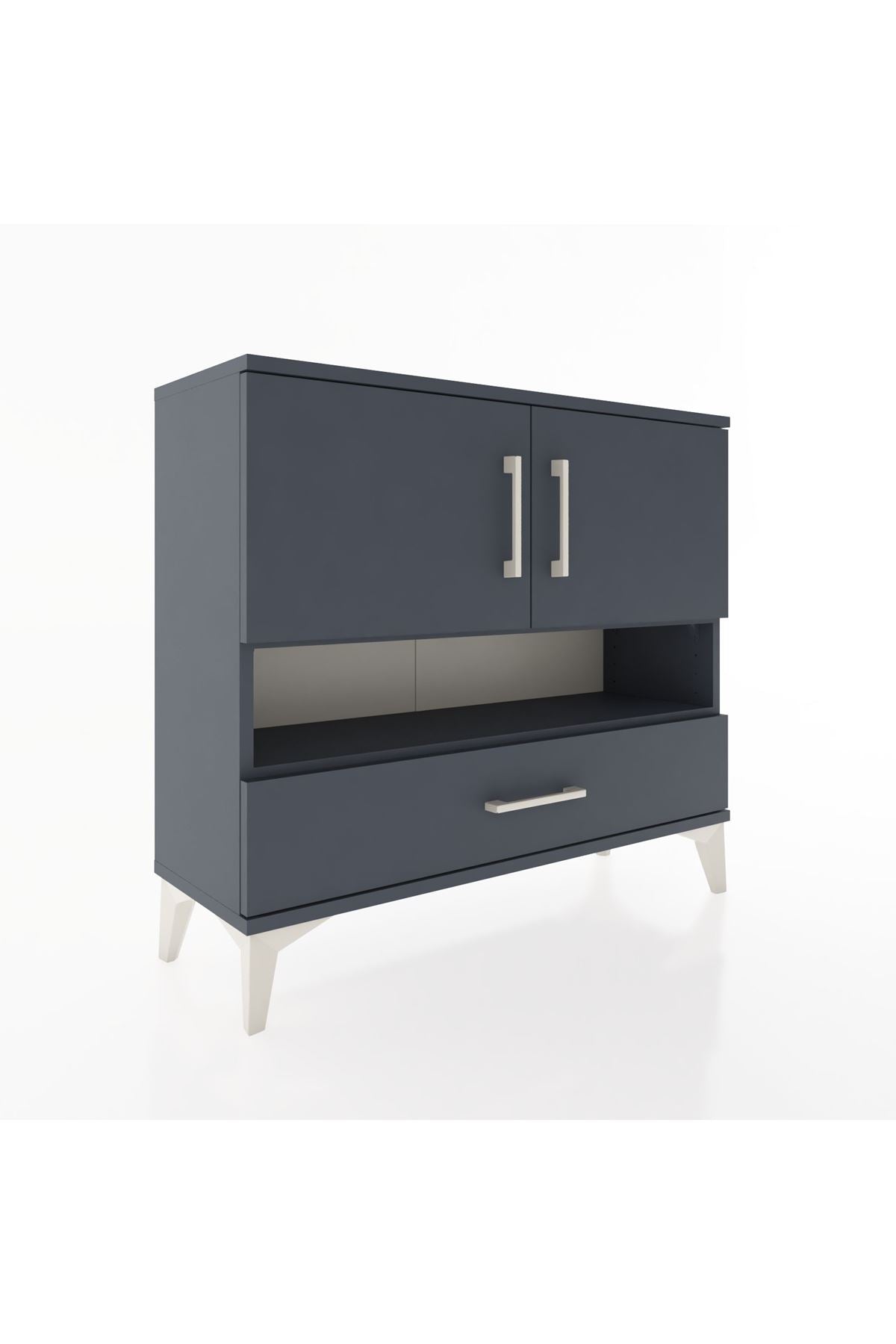 Arges Şifonyer 3 Raflı Tek Çekmeceli 2 Kapaklı 88x30x80 - S03M037V5A