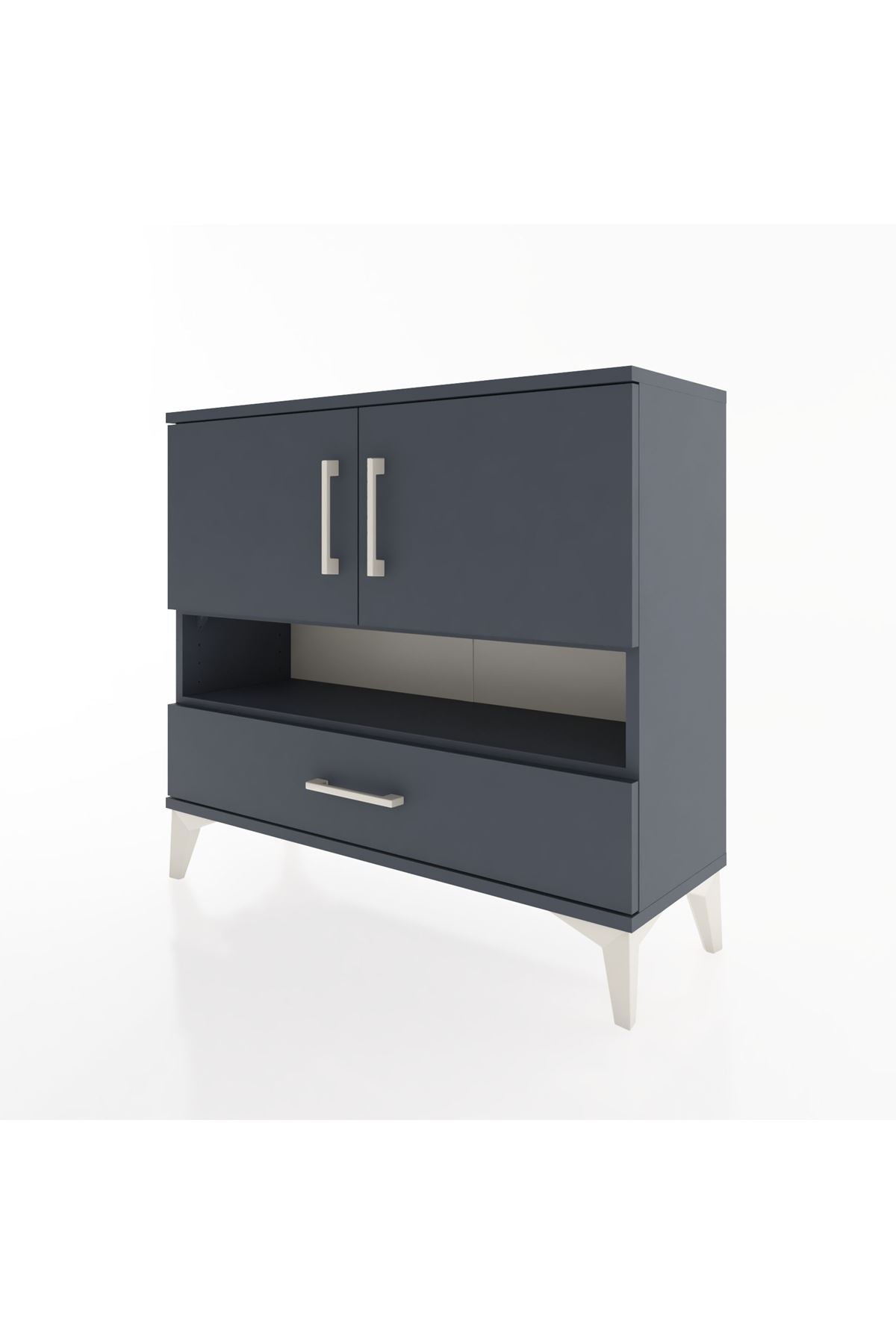 Arges Şifonyer 3 Raflı Tek Çekmeceli 2 Kapaklı 88x30x80 - S03M037V5A