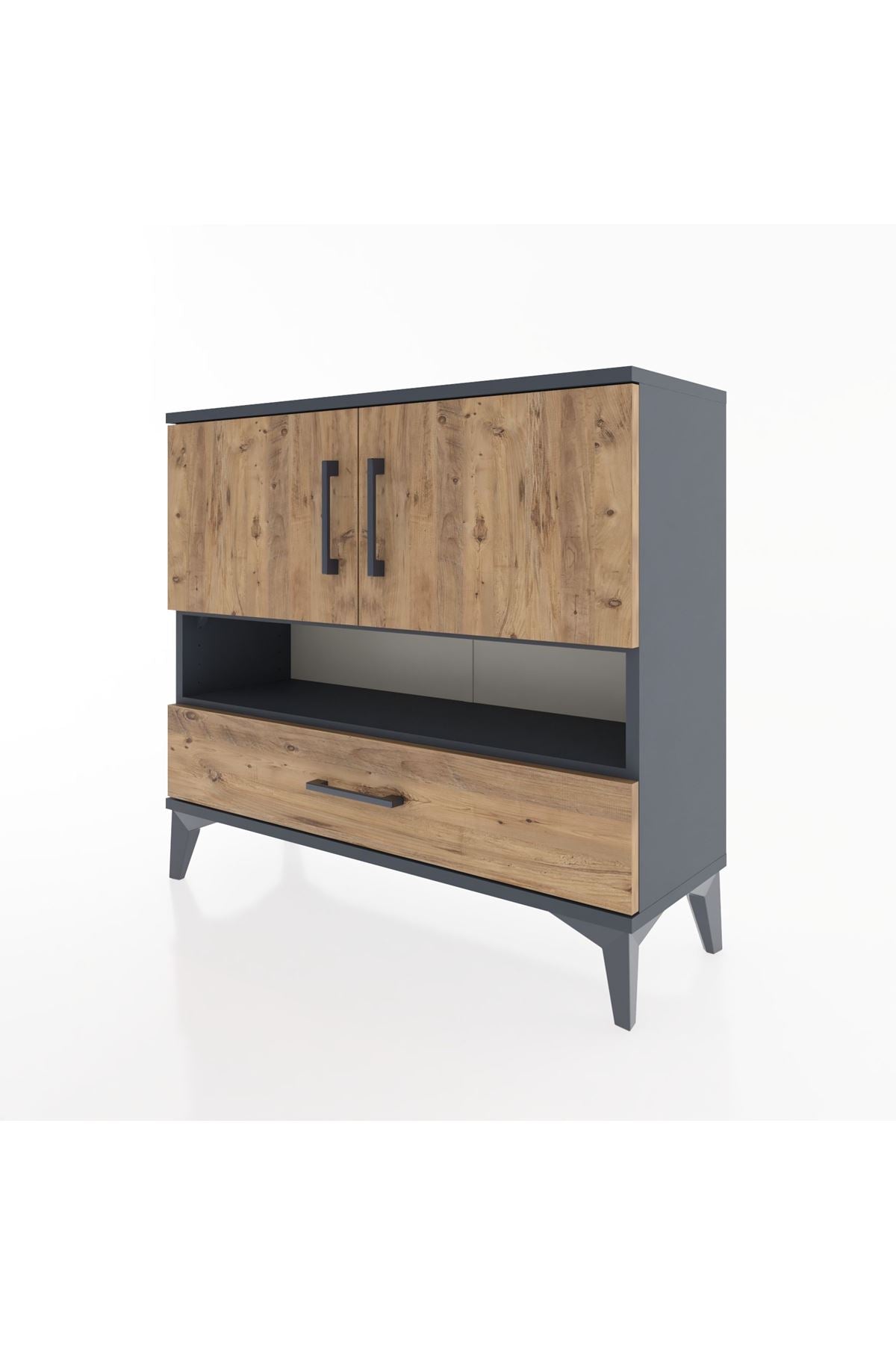 Arges Şifonyer 3 Raflı Tek Çekmeceli 2 Kapaklı 88x30x80 - S03M037V6A