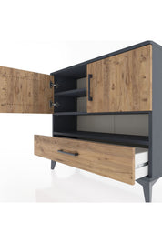 Arges Şifonyer 3 Raflı Tek Çekmeceli 2 Kapaklı 88x30x80 - S03M037V6A