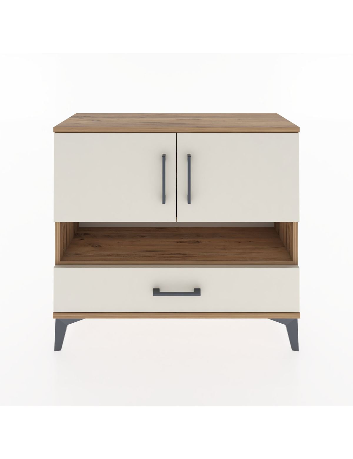 Arges Şifonyer 3 Raflı Tek Çekmeceli 2 Kapaklı 88x30x80 - S03M037V7A