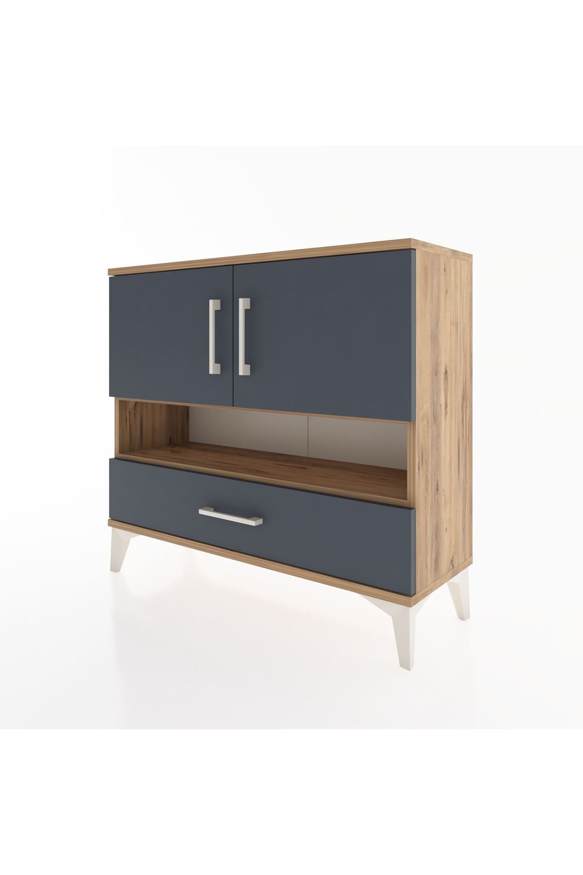 Arges Şifonyer 3 Raflı Tek Çekmeceli 2 Kapaklı 88x30x80 - S03M037V8A