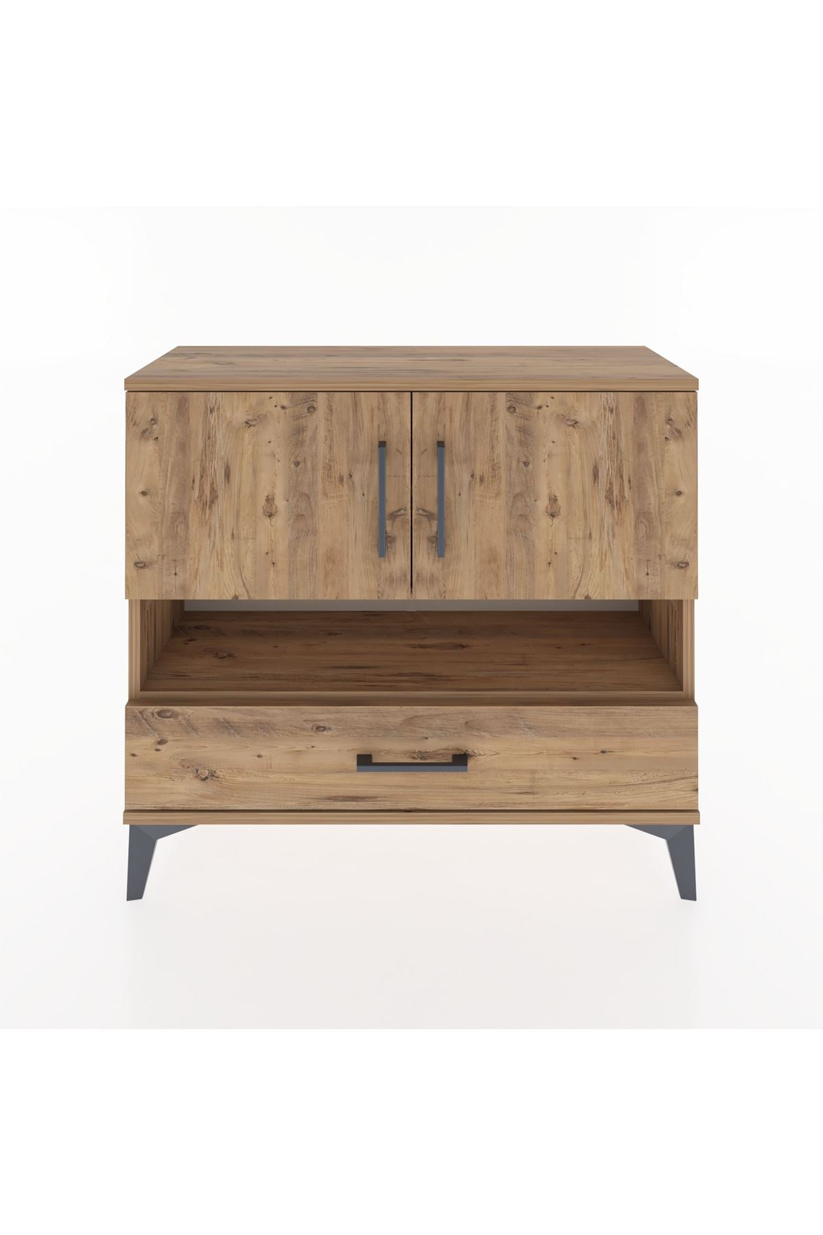 Arges Şifonyer 3 Raflı Tek Çekmeceli 2 Kapaklı 88x30x80 - S03M037V9A