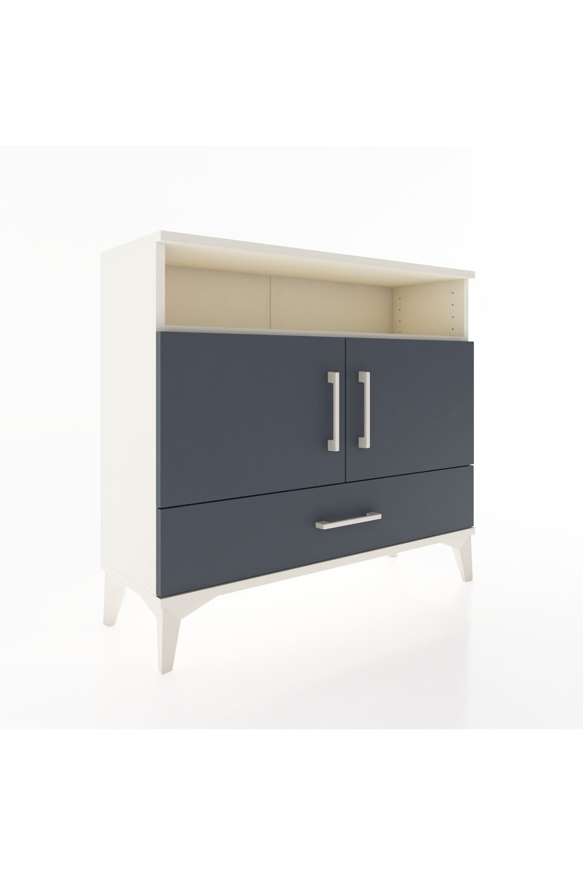 Arges Şifonyer 3 Raflı Tek Çekmeceli 2 Kapaklı 88x30x80 - S03M038V2A