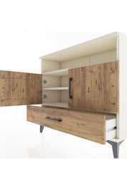 Arges Şifonyer 3 Raflı Tek Çekmeceli 2 Kapaklı 88x30x80 - S03M038V3A