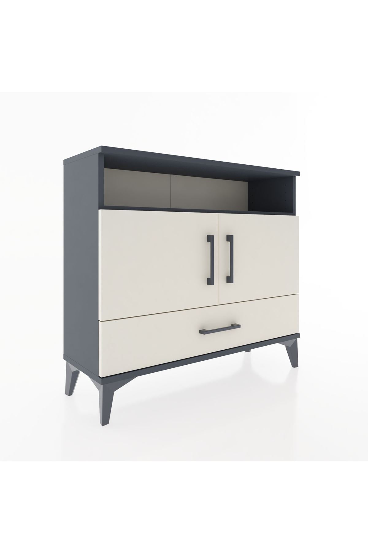 Arges Şifonyer 3 Raflı Tek Çekmeceli 2 Kapaklı 88x30x80 - S03M038V4A