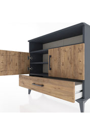 Arges Şifonyer 3 Raflı Tek Çekmeceli 2 Kapaklı 88x30x80 - S03M038V6A