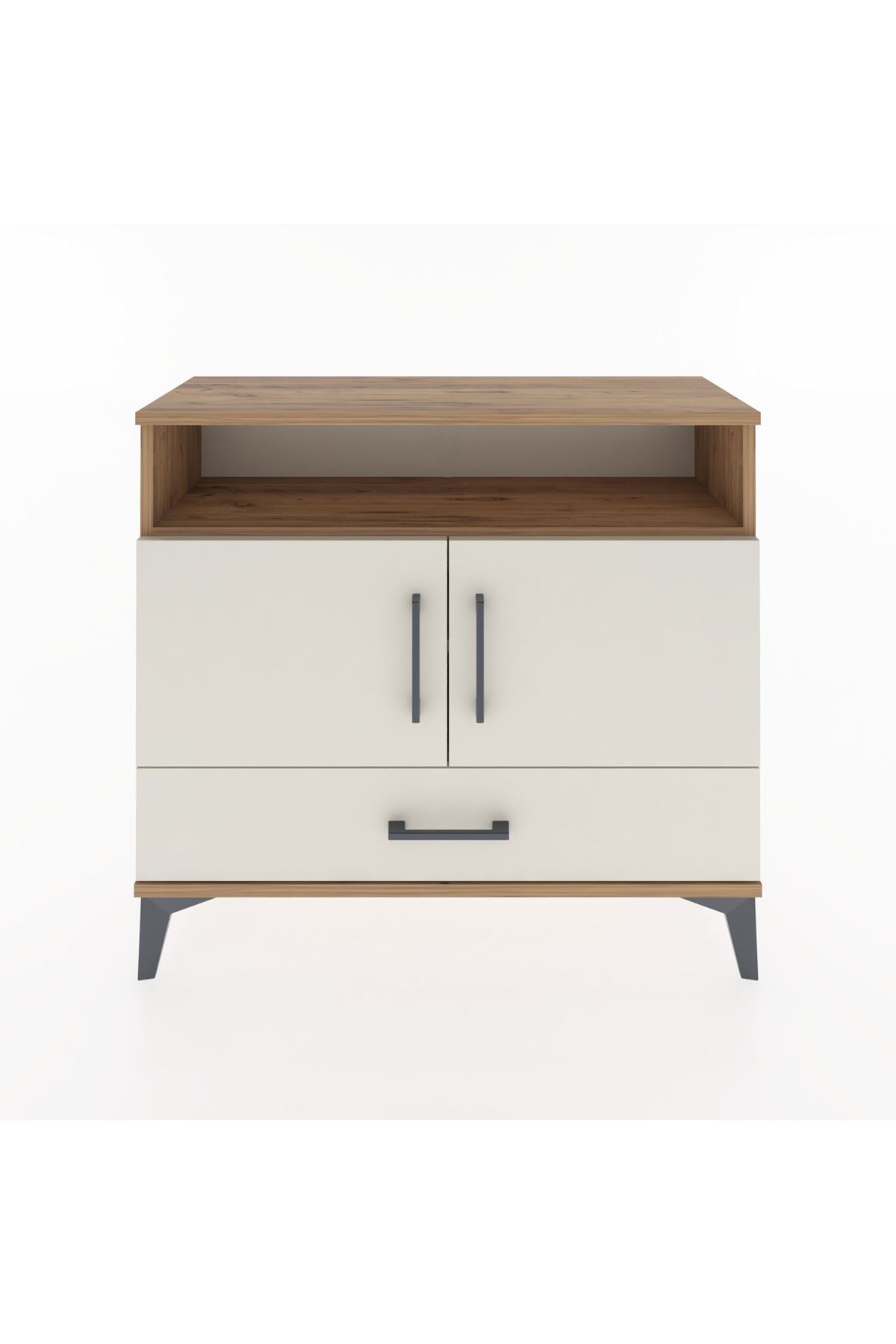 Arges Şifonyer 3 Raflı Tek Çekmeceli 2 Kapaklı 88x30x80 - S03M038V7A