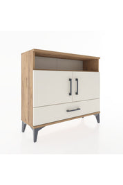 Arges Şifonyer 3 Raflı Tek Çekmeceli 2 Kapaklı 88x30x80 - S03M038V7A