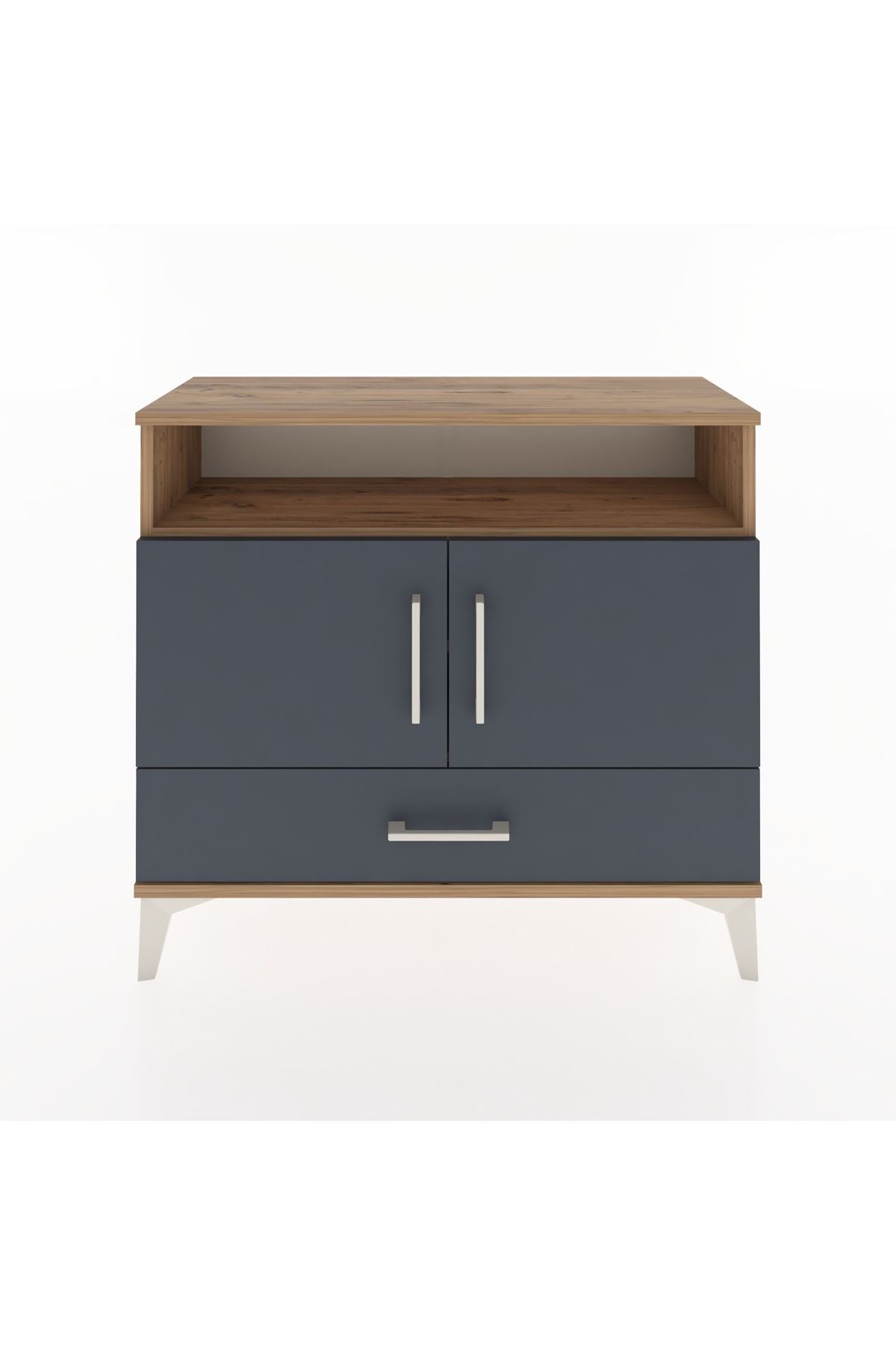 Arges Şifonyer 3 Raflı Tek Çekmeceli 2 Kapaklı 88x30x80 - S03M038V8A
