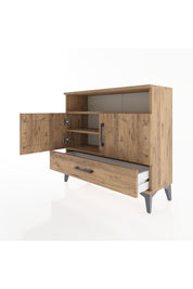 Arges Şifonyer 3 Raflı Tek Çekmeceli 2 Kapaklı 88x30x80 - S03M038V9A