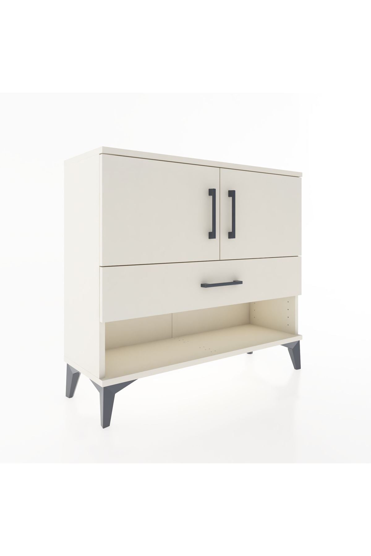 Arges Şifonyer 2 Raflı Tek Çekmeceli 2 Kapaklı 88x30x80 - S03M039V1A