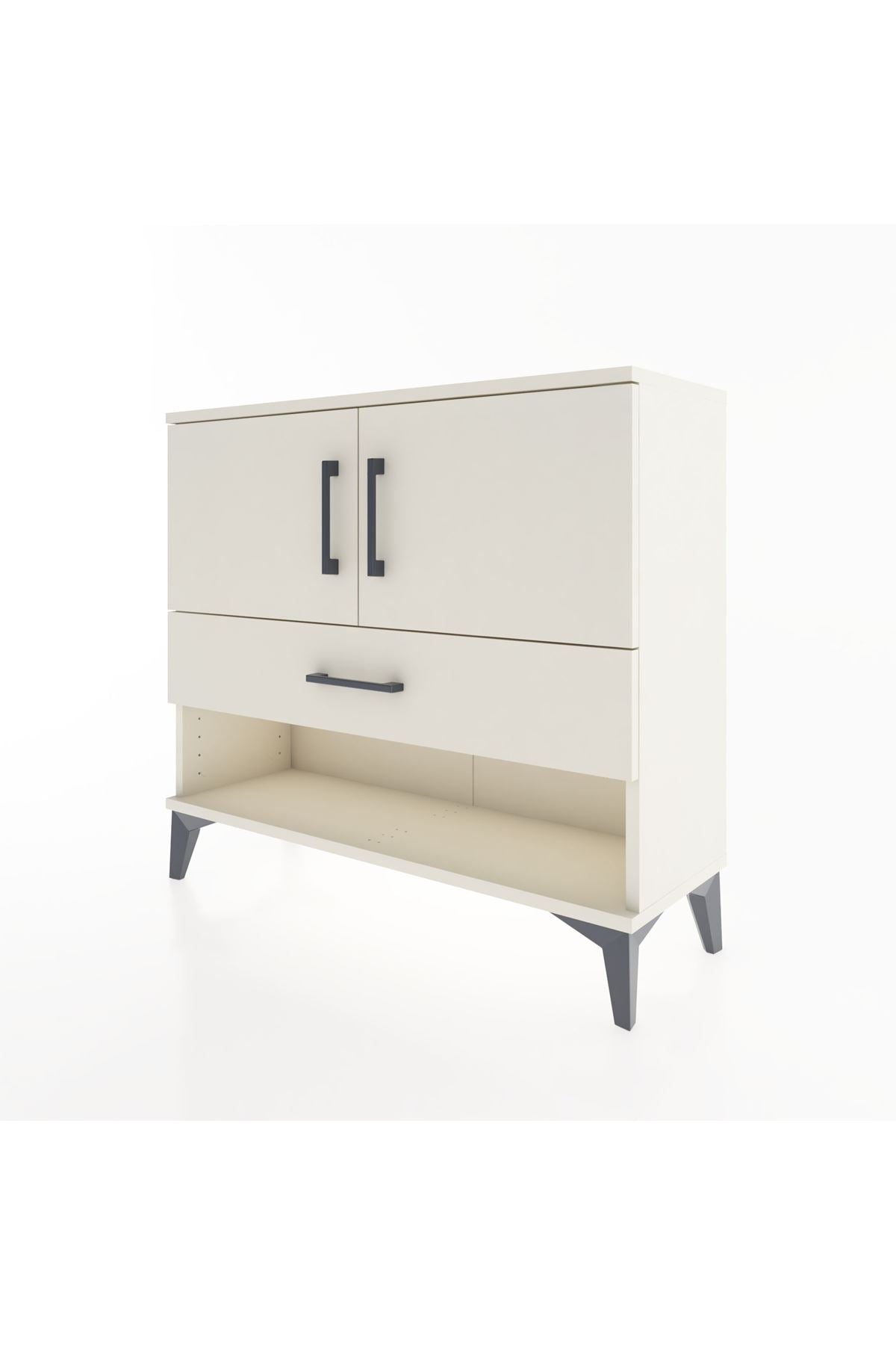 Arges Şifonyer 2 Raflı Tek Çekmeceli 2 Kapaklı 88x30x80 - S03M039V1A