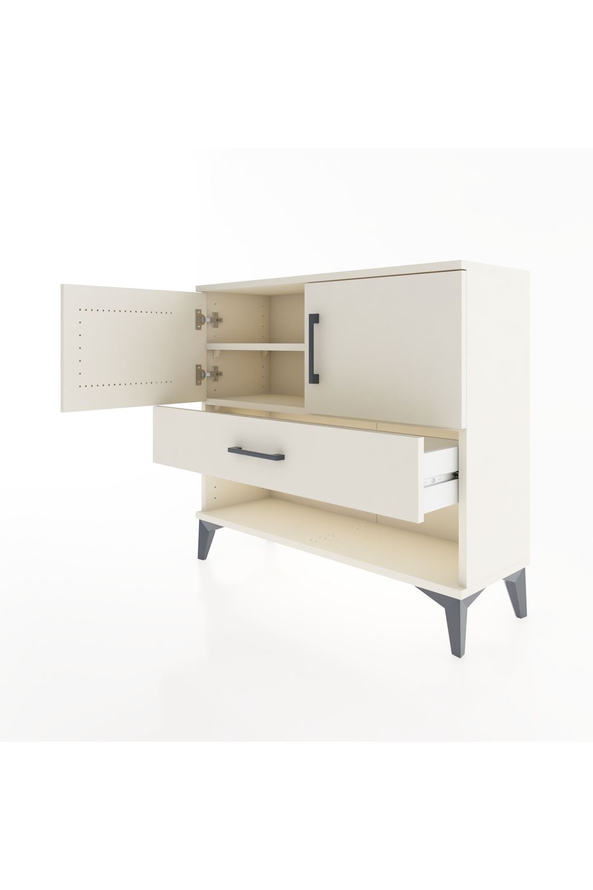 Arges Şifonyer 2 Raflı Tek Çekmeceli 2 Kapaklı 88x30x80 - S03M039V1A