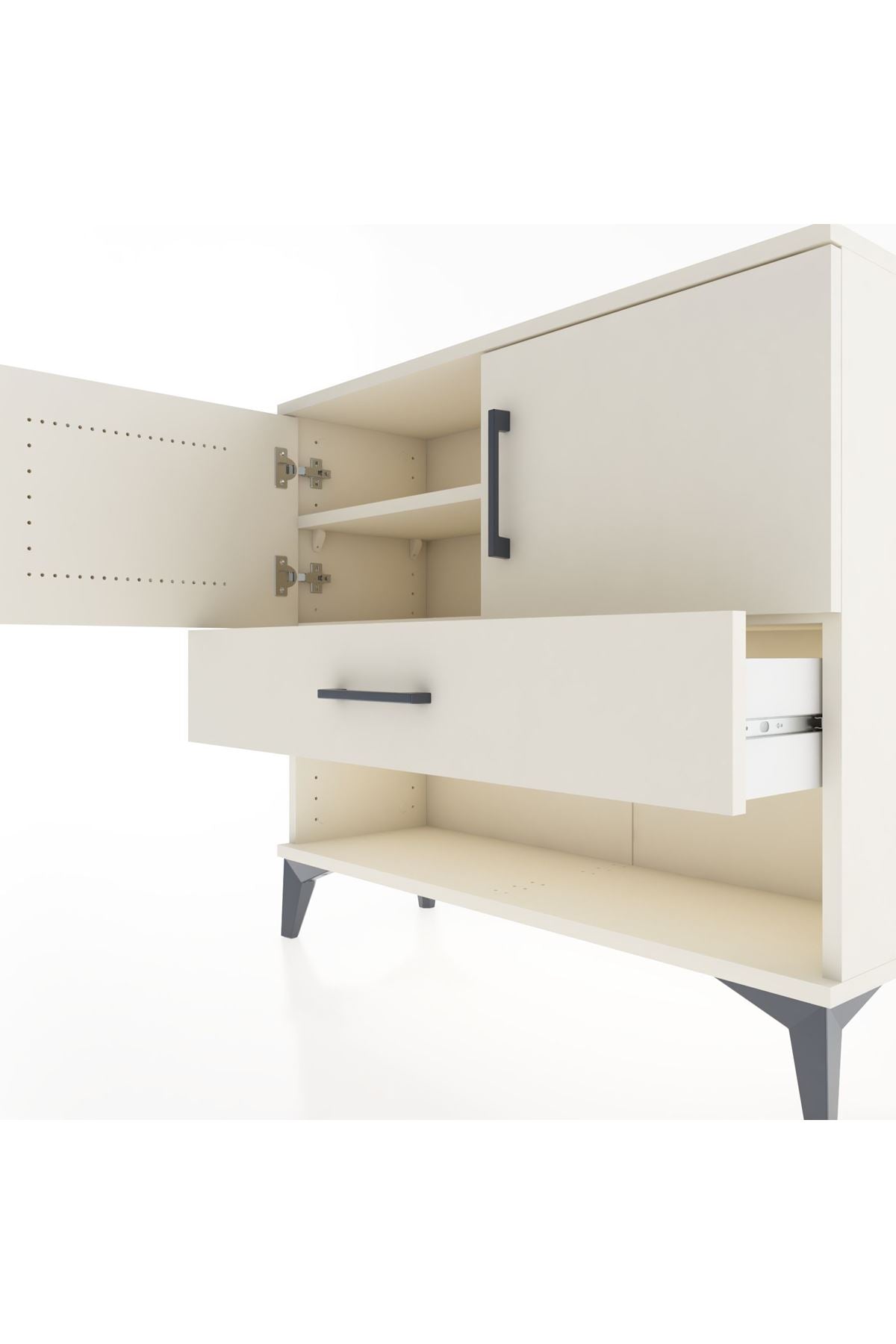 Arges Şifonyer 2 Raflı Tek Çekmeceli 2 Kapaklı 88x30x80 - S03M039V1A