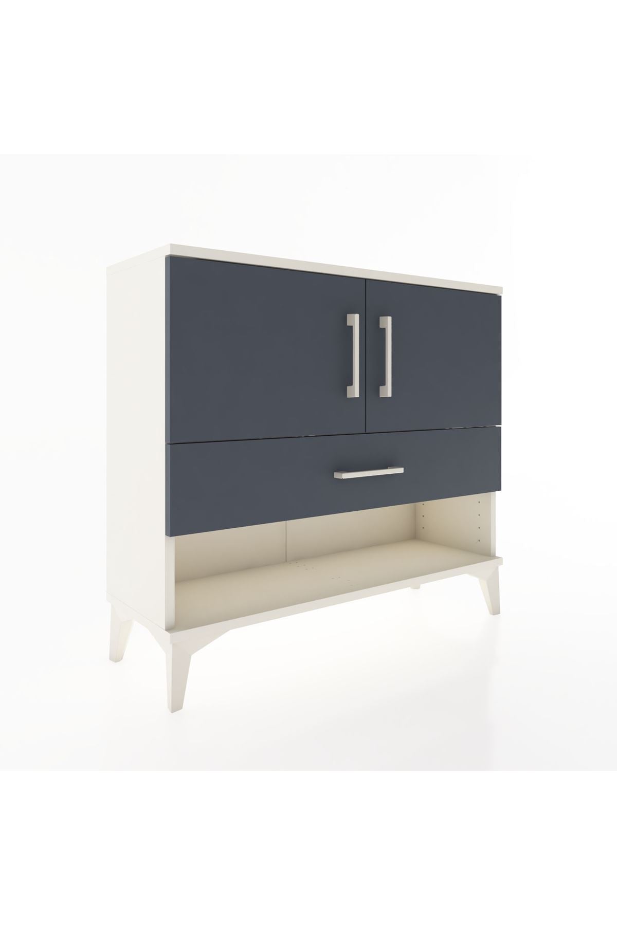 Arges Şifonyer 2 Raflı Tek Çekmeceli 2 Kapaklı 88x30x80 - S03M039V2A