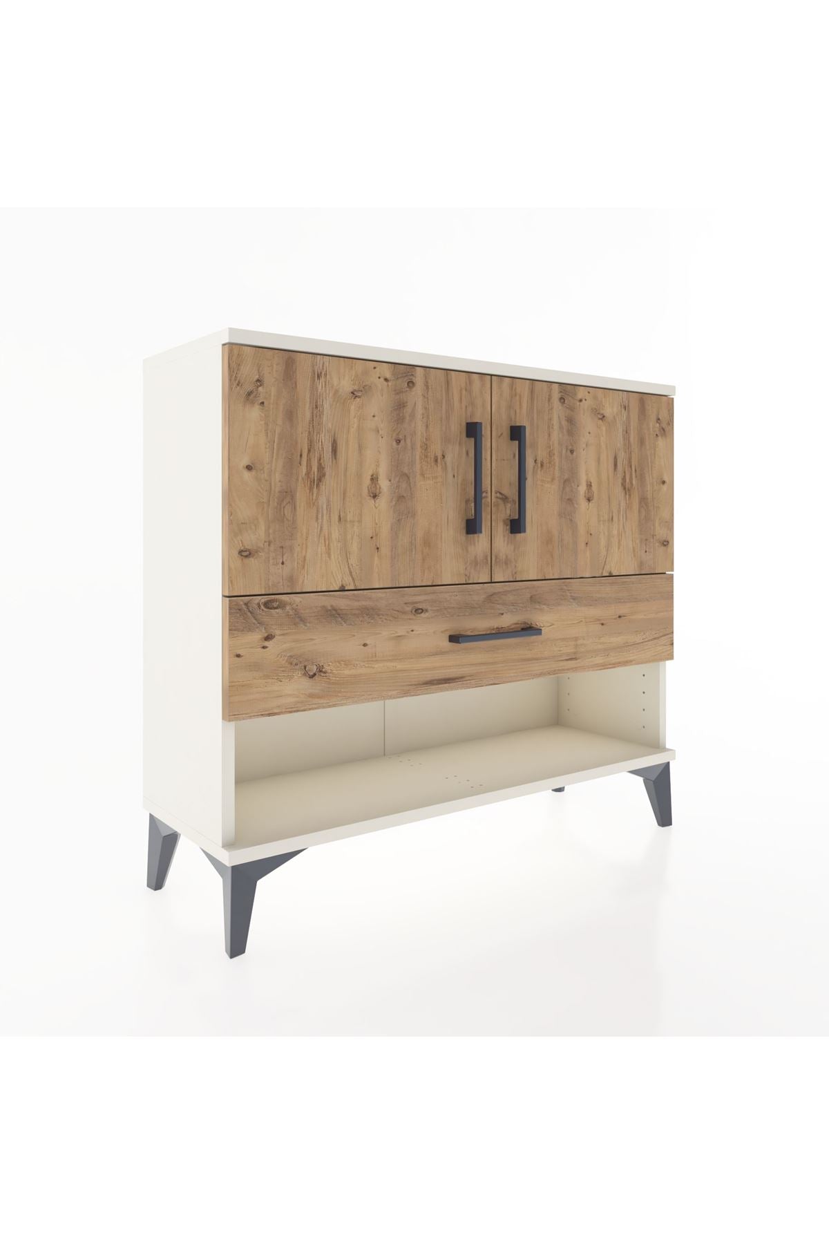 Arges Şifonyer 2 Raflı Tek Çekmeceli 2 Kapaklı 88x30x80 - S03M039V3A