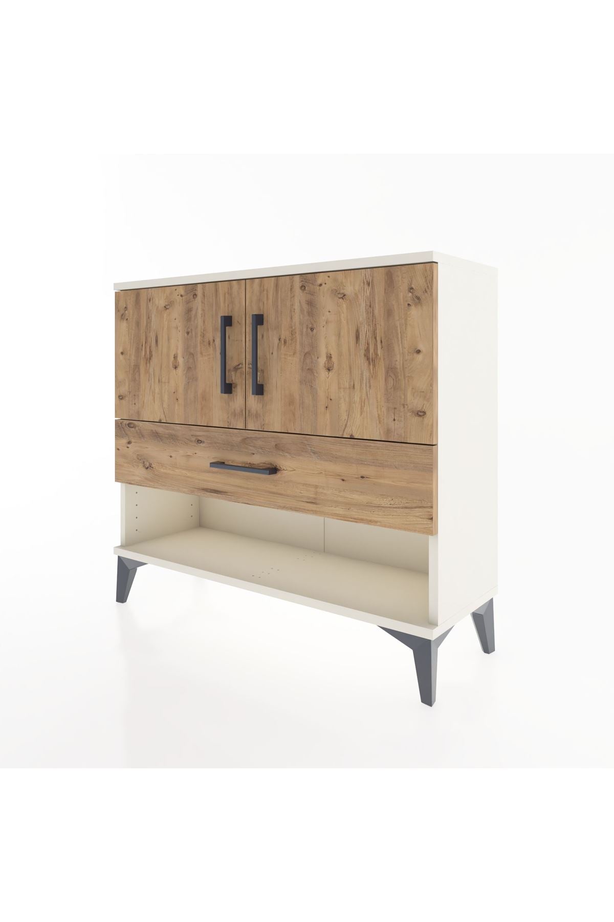 Arges Şifonyer 2 Raflı Tek Çekmeceli 2 Kapaklı 88x30x80 - S03M039V3A