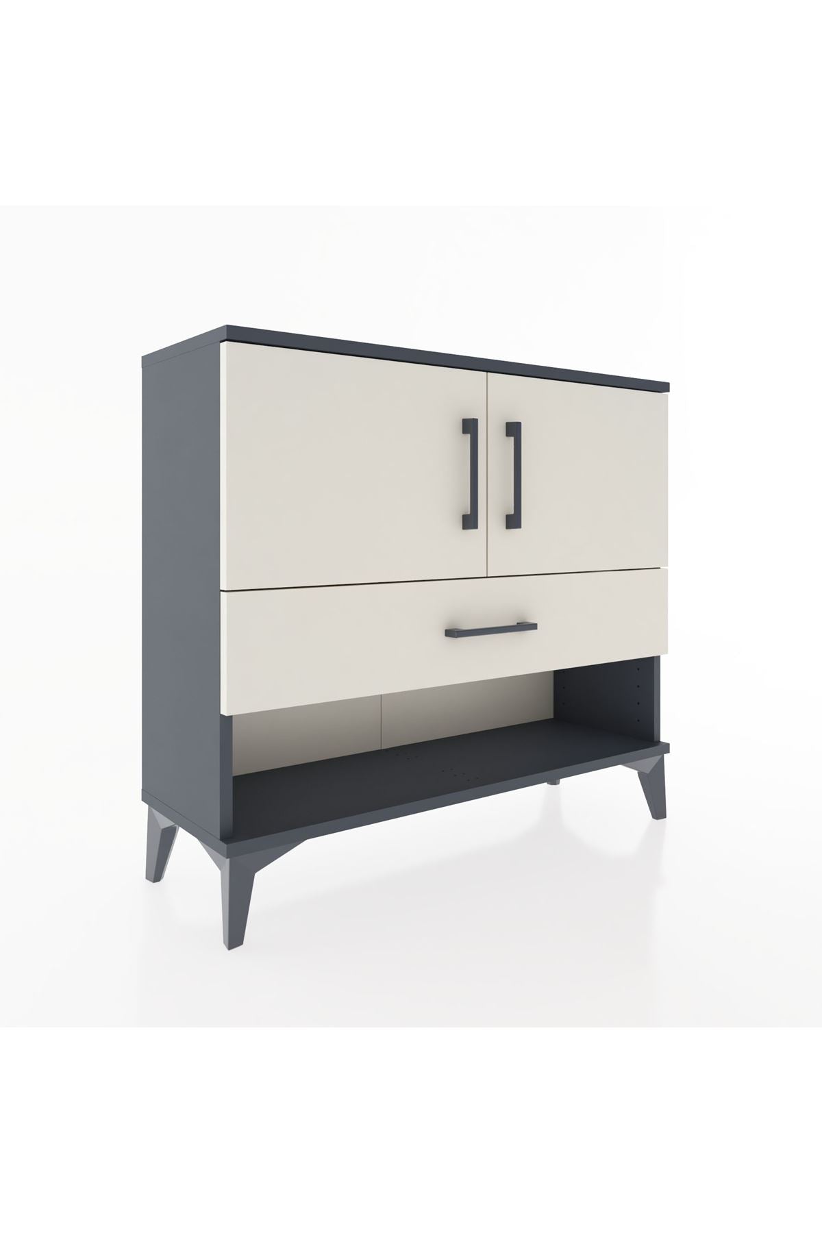 Arges Şifonyer 2 Raflı Tek Çekmeceli 2 Kapaklı 88x30x80 - S03M039V4A