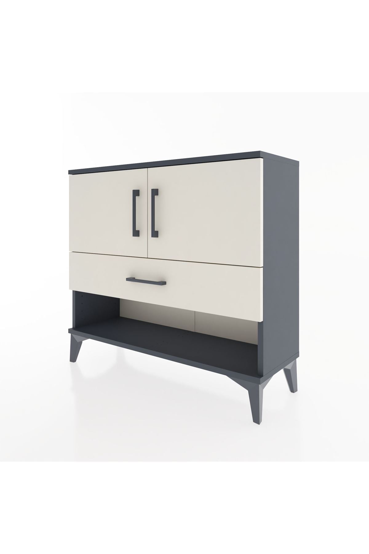 Arges Şifonyer 2 Raflı Tek Çekmeceli 2 Kapaklı 88x30x80 - S03M039V4A