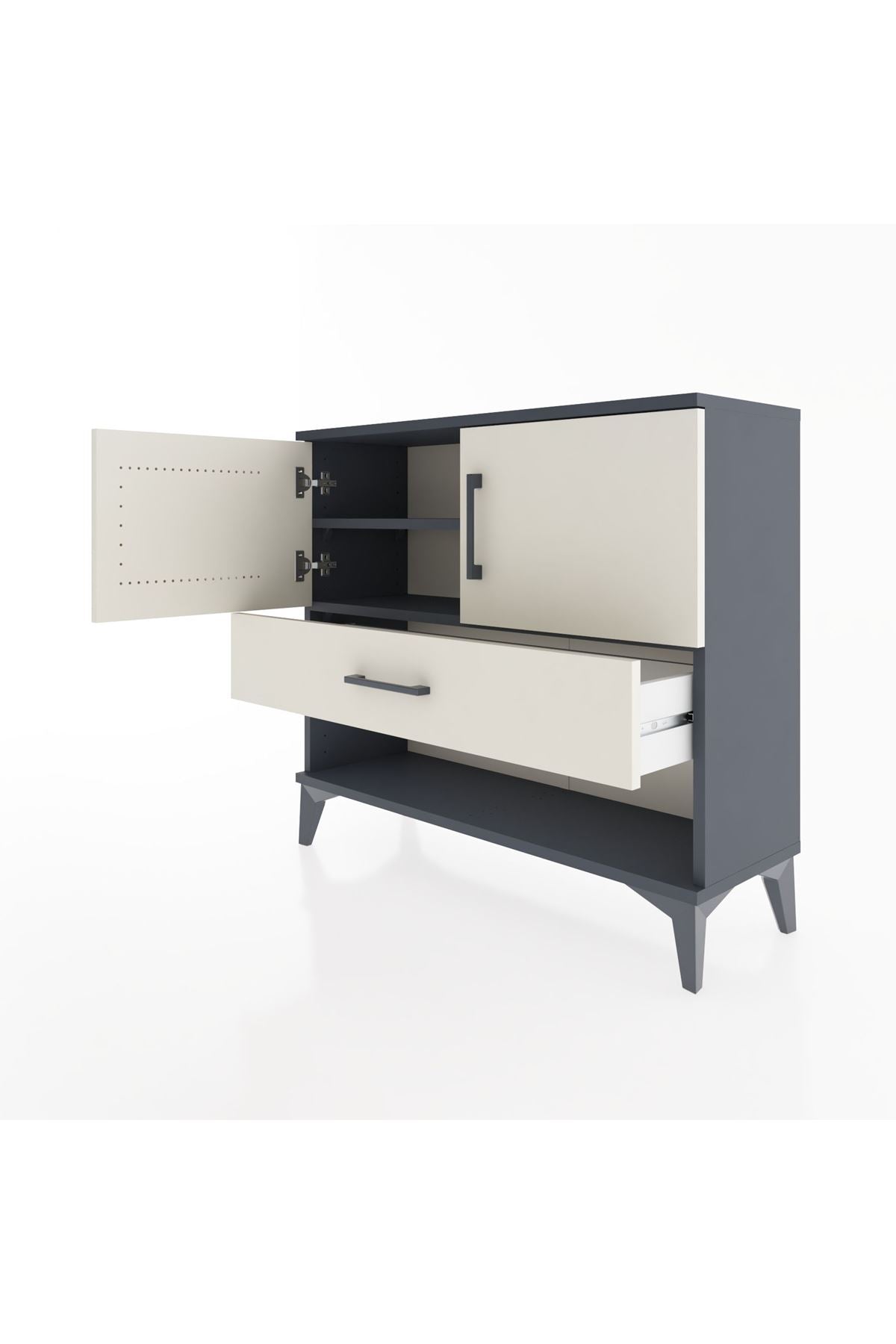 Arges Şifonyer 2 Raflı Tek Çekmeceli 2 Kapaklı 88x30x80 - S03M039V4A