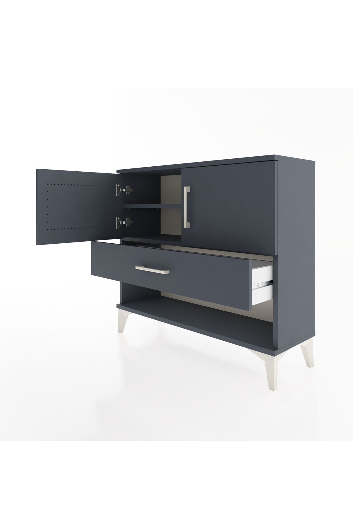 Arges Şifonyer 2 Raflı Tek Çekmeceli 2 Kapaklı 88x30x80 - S03M039V5A