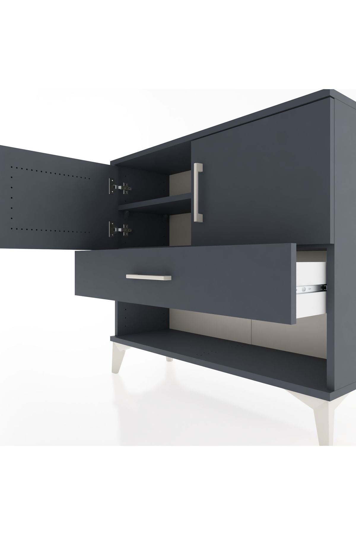 Arges Şifonyer 2 Raflı Tek Çekmeceli 2 Kapaklı 88x30x80 - S03M039V5A