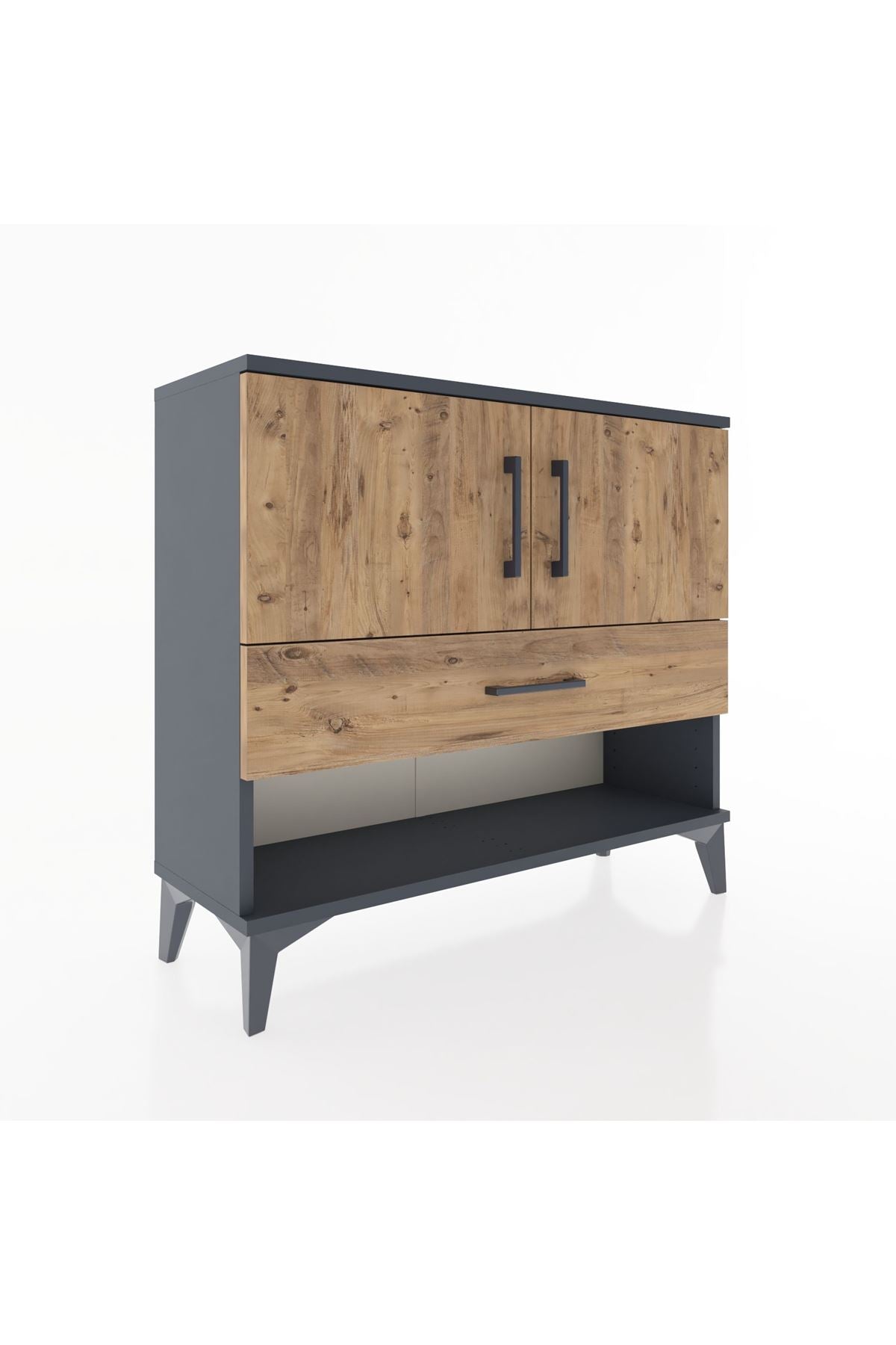 Arges Şifonyer 2 Raflı Tek Çekmeceli 2 Kapaklı 88x30x80 - S03M039V6A