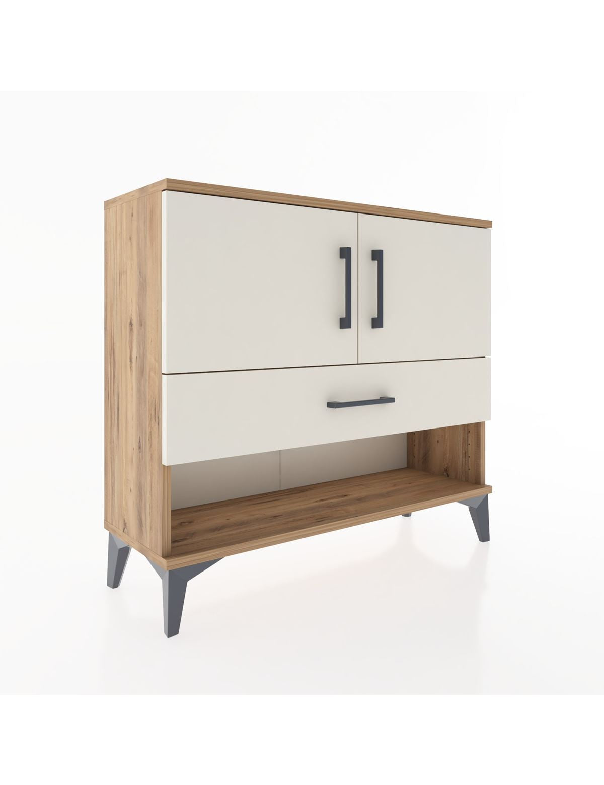 Arges Şifonyer 2 Raflı Tek Çekmeceli 2 Kapaklı 88x30x80 - S03M039V7A