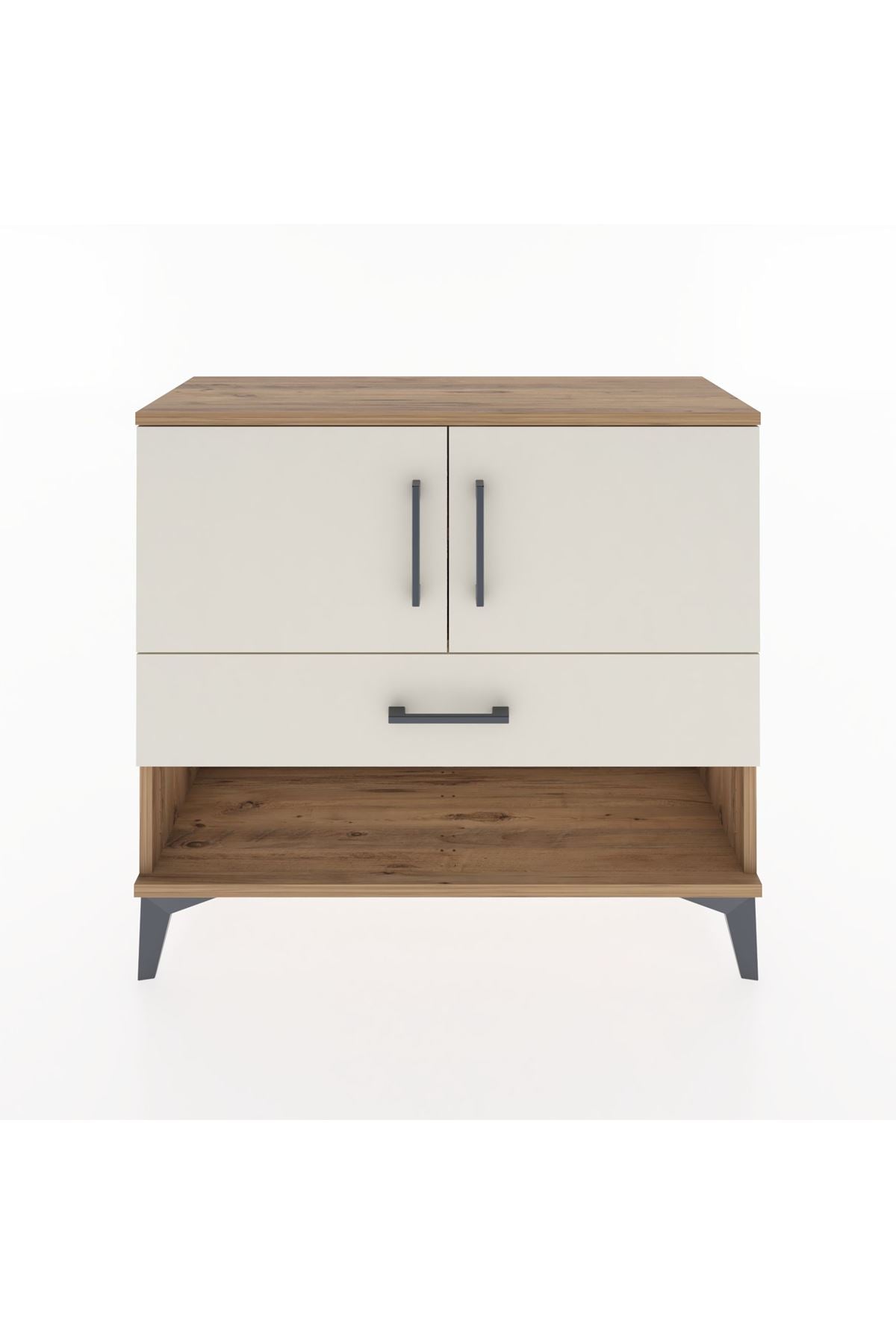Arges Şifonyer 2 Raflı Tek Çekmeceli 2 Kapaklı 88x30x80 - S03M039V7A