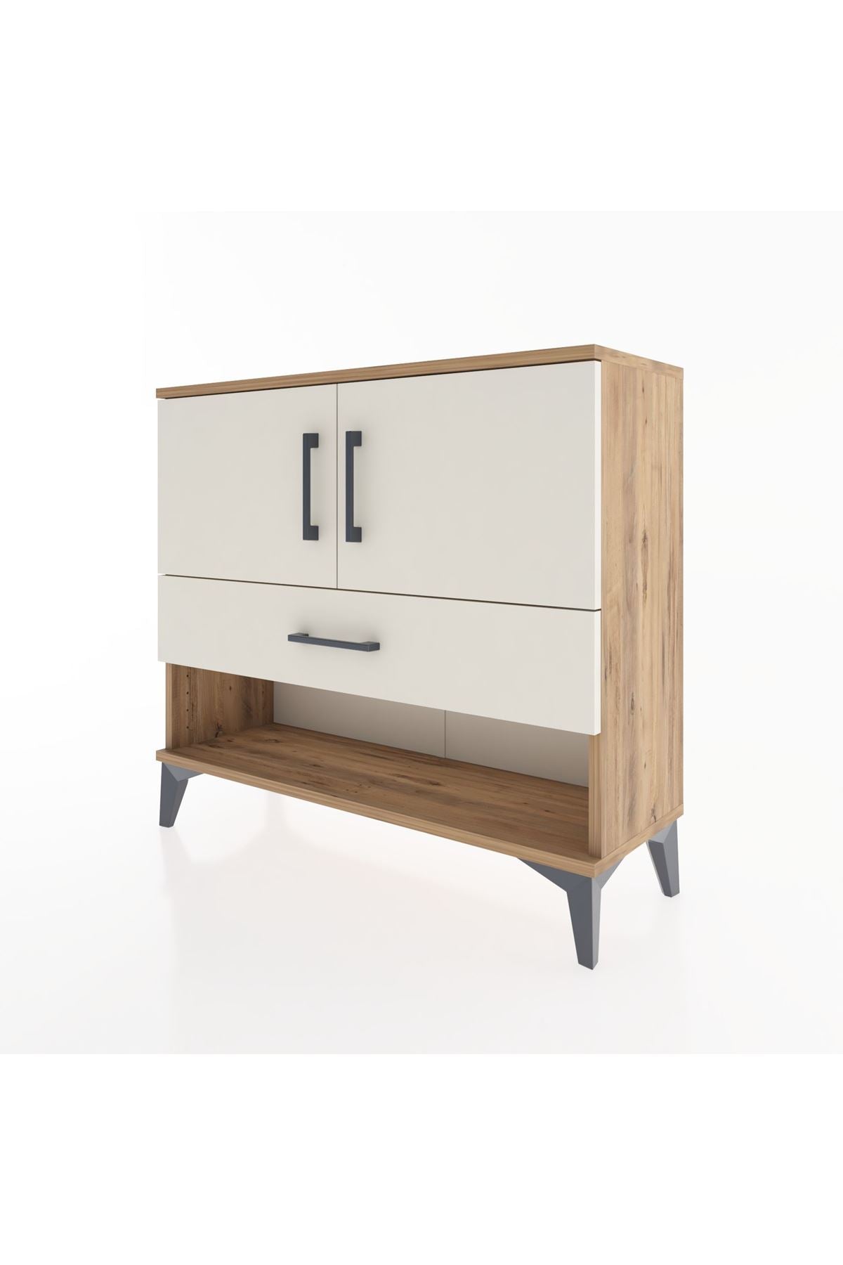 Arges Şifonyer 2 Raflı Tek Çekmeceli 2 Kapaklı 88x30x80 - S03M039V7A