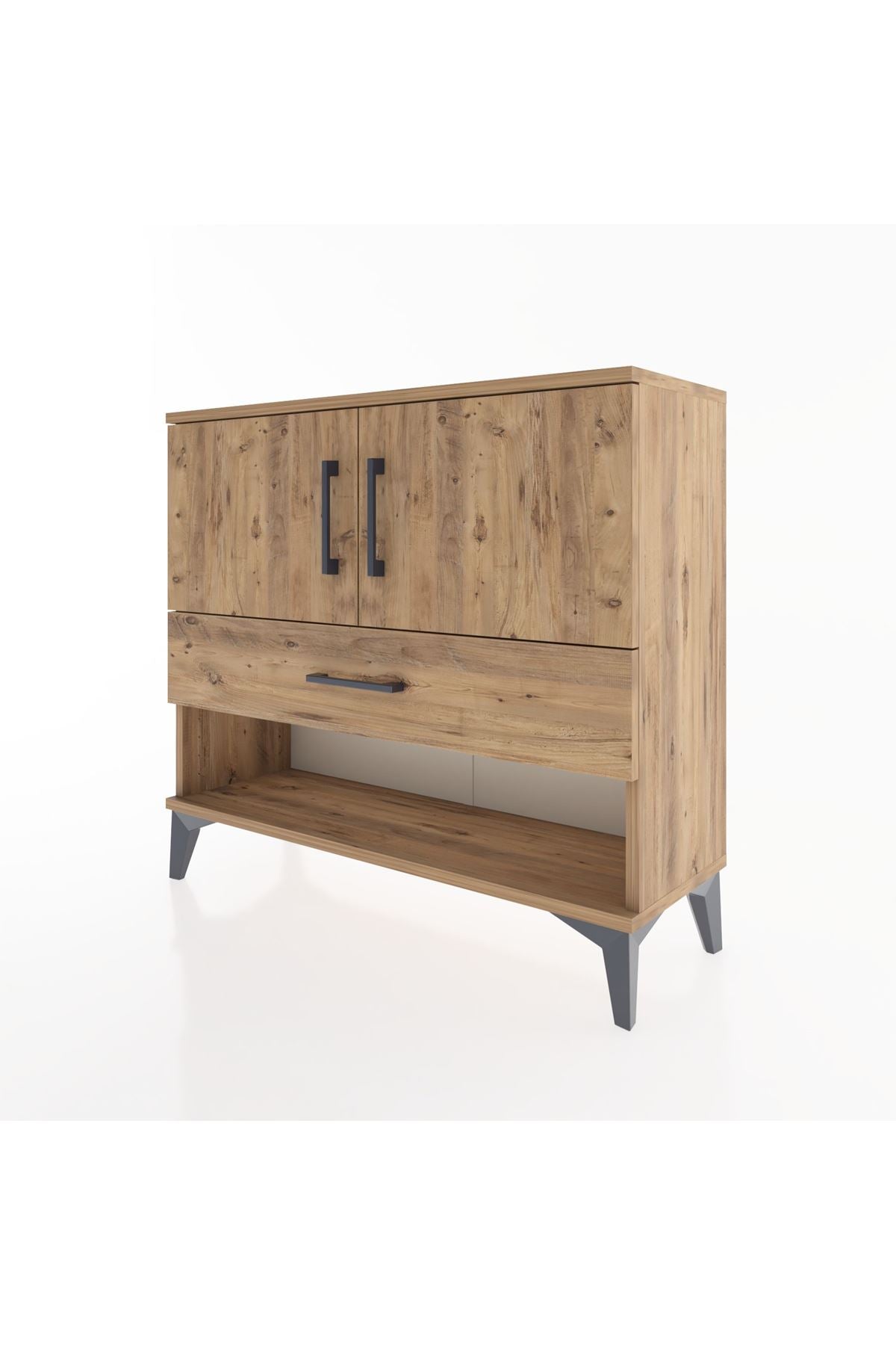 Arges Şifonyer 2 Raflı Tek Çekmeceli 2 Kapaklı 88x30x80 - S03M039V9A