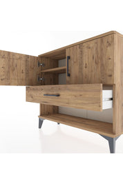 Arges Şifonyer 2 Raflı Tek Çekmeceli 2 Kapaklı 88x30x80 - S03M039V9A